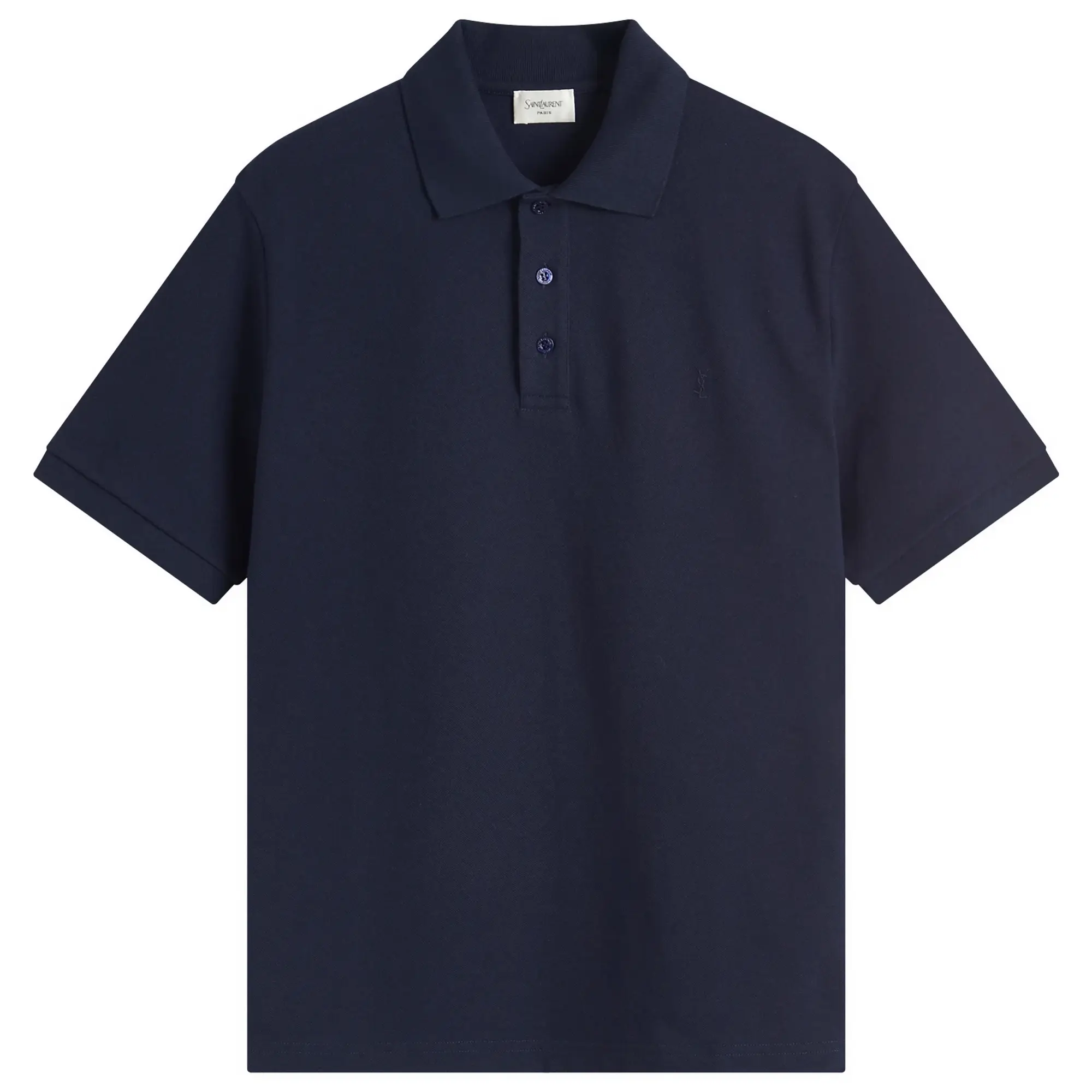 Saint Laurent Men's Cotton Pique Polo Shirt Marine