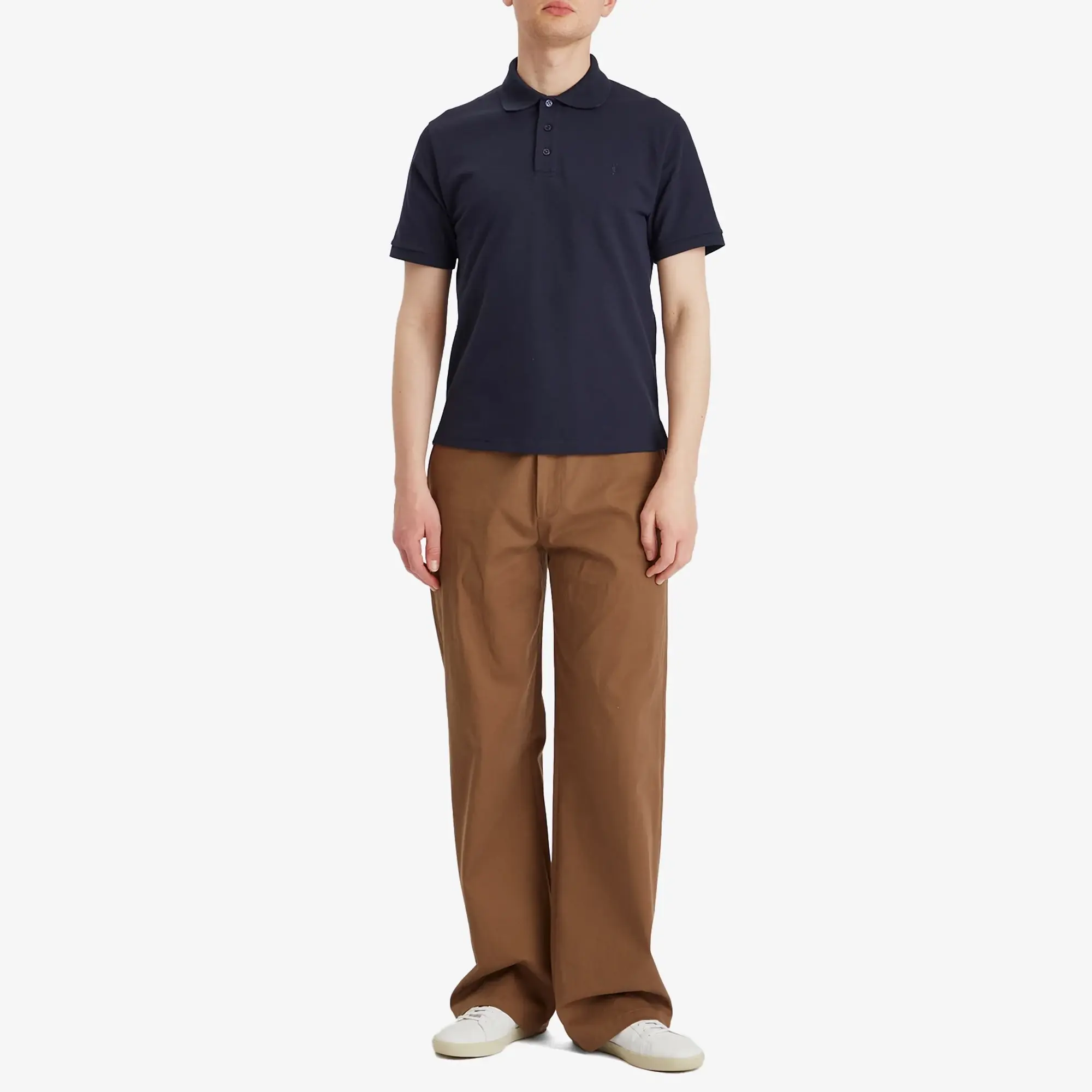 Saint Laurent Men's Cotton Pique Polo Shirt Marine