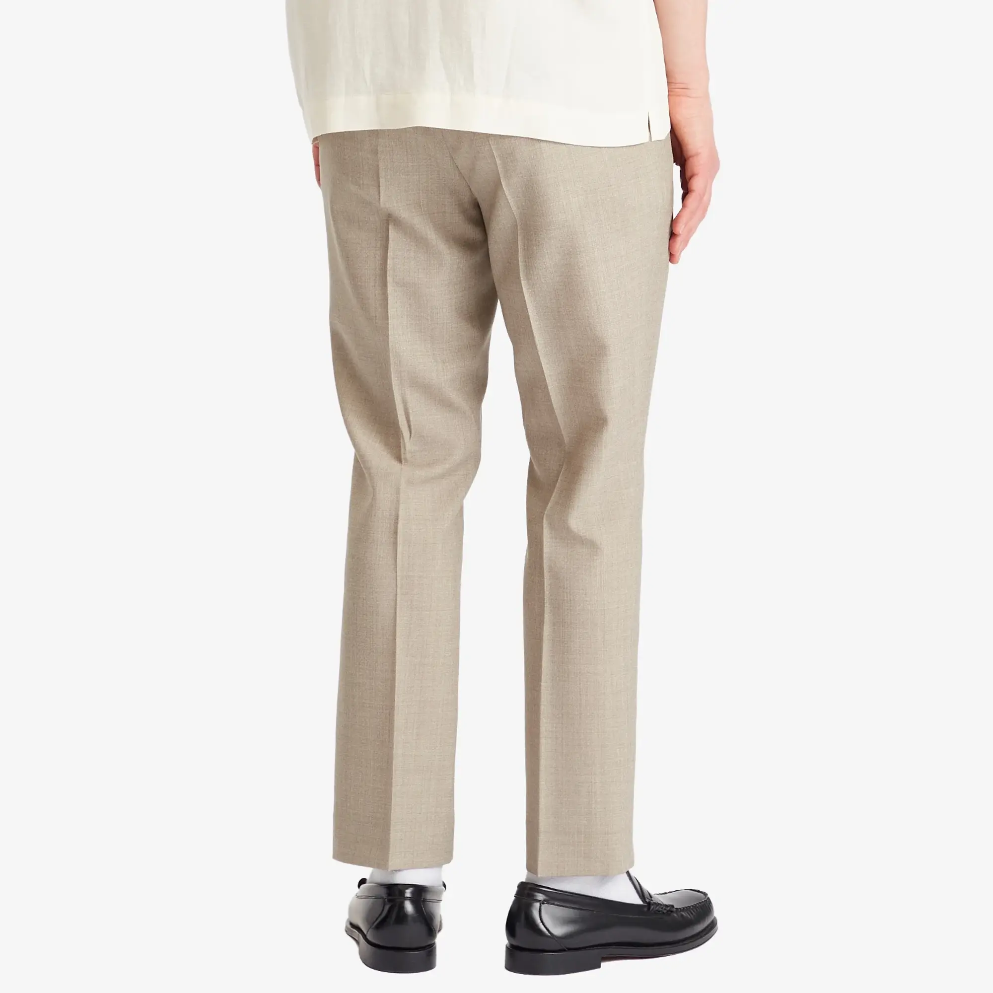 AMI Paris Men's Elasticated Waist Wool Trousers Ash