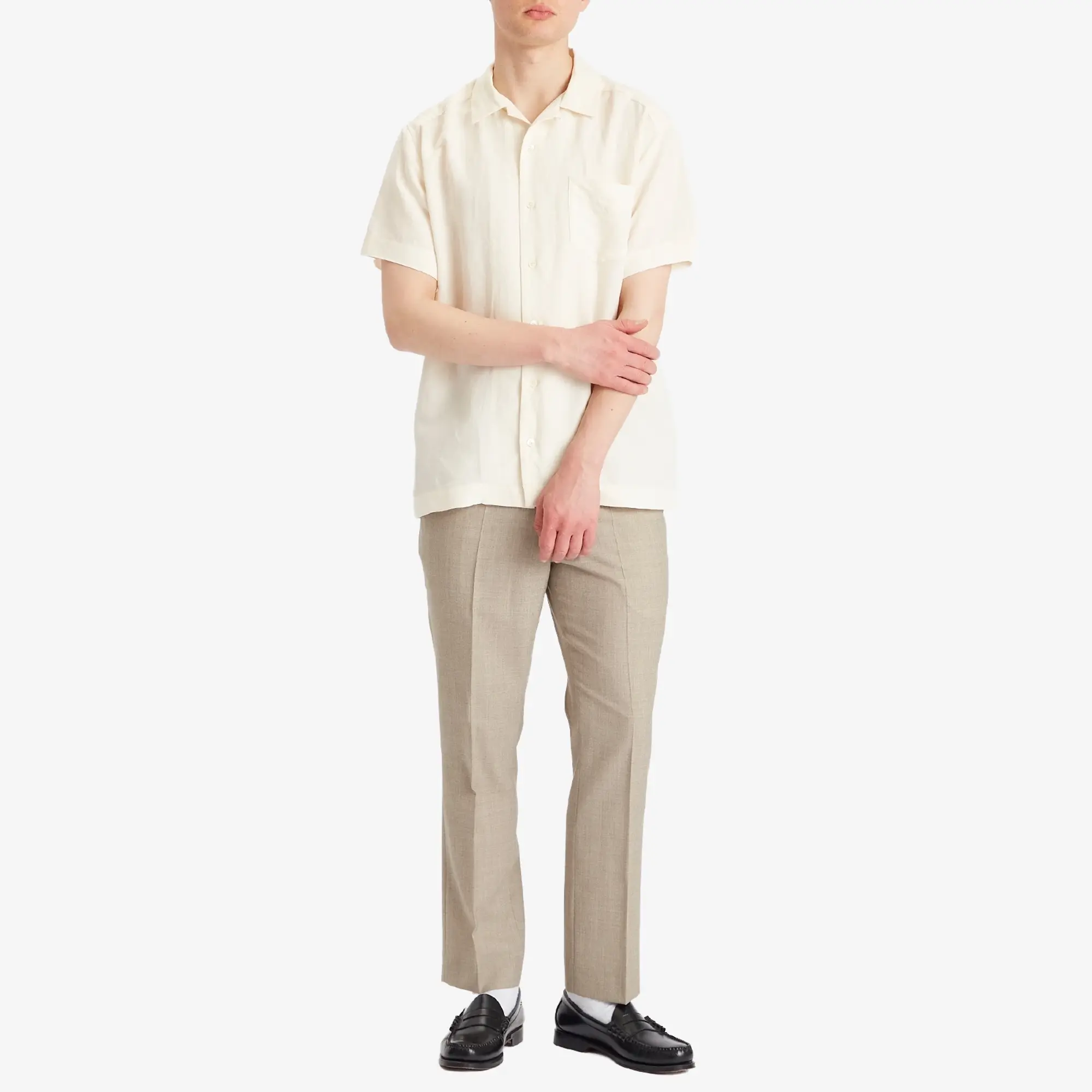 AMI Paris Men's Elasticated Waist Wool Trousers Ash