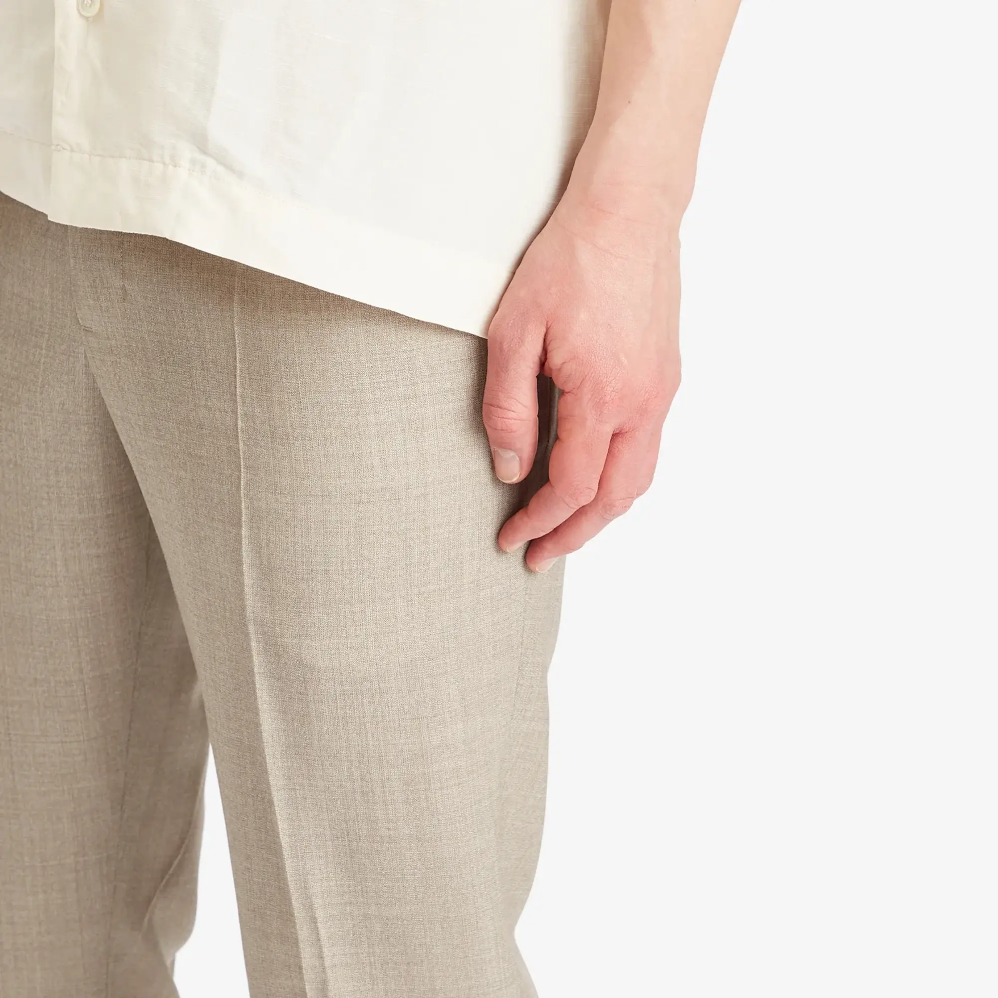 AMI Paris Men's Elasticated Waist Wool Trousers Ash