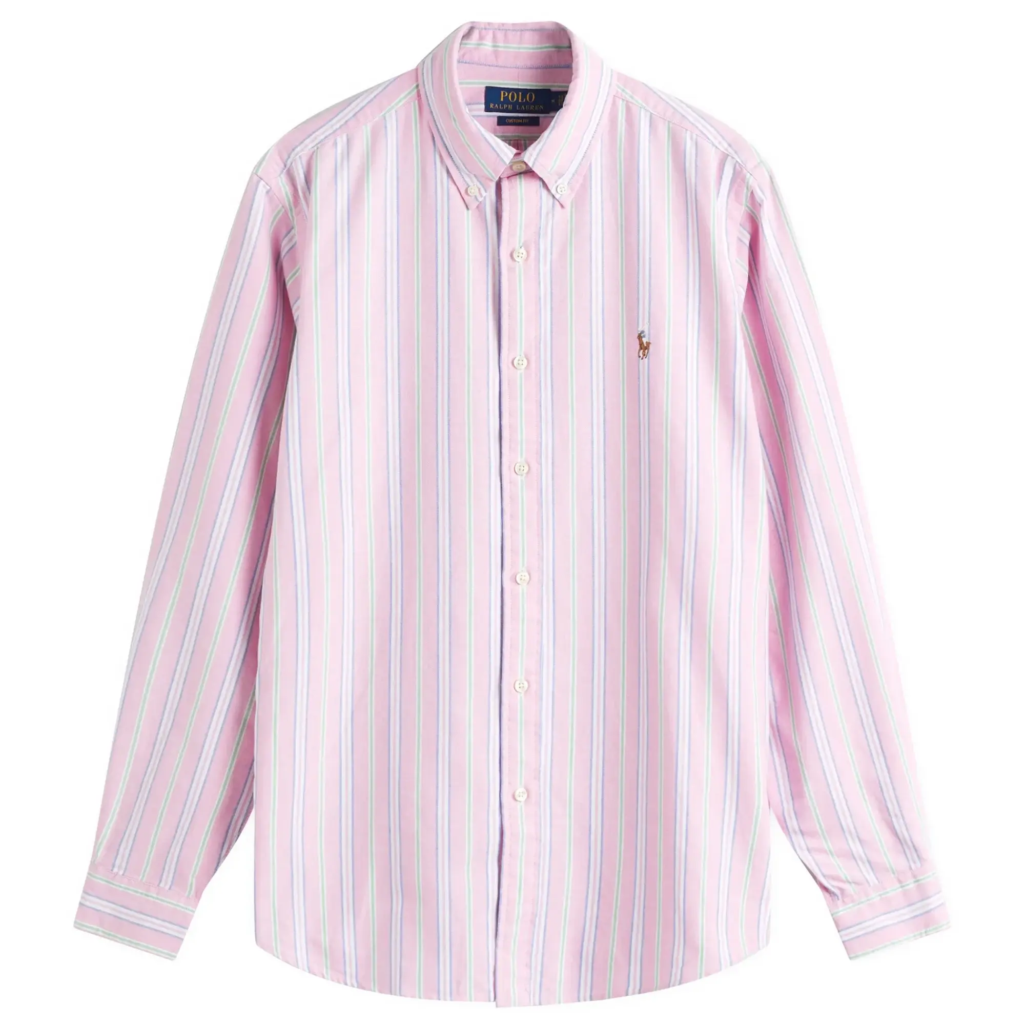 Polo Ralph Lauren Men's Custom Fit Oxford Shirt Pink/White Multi