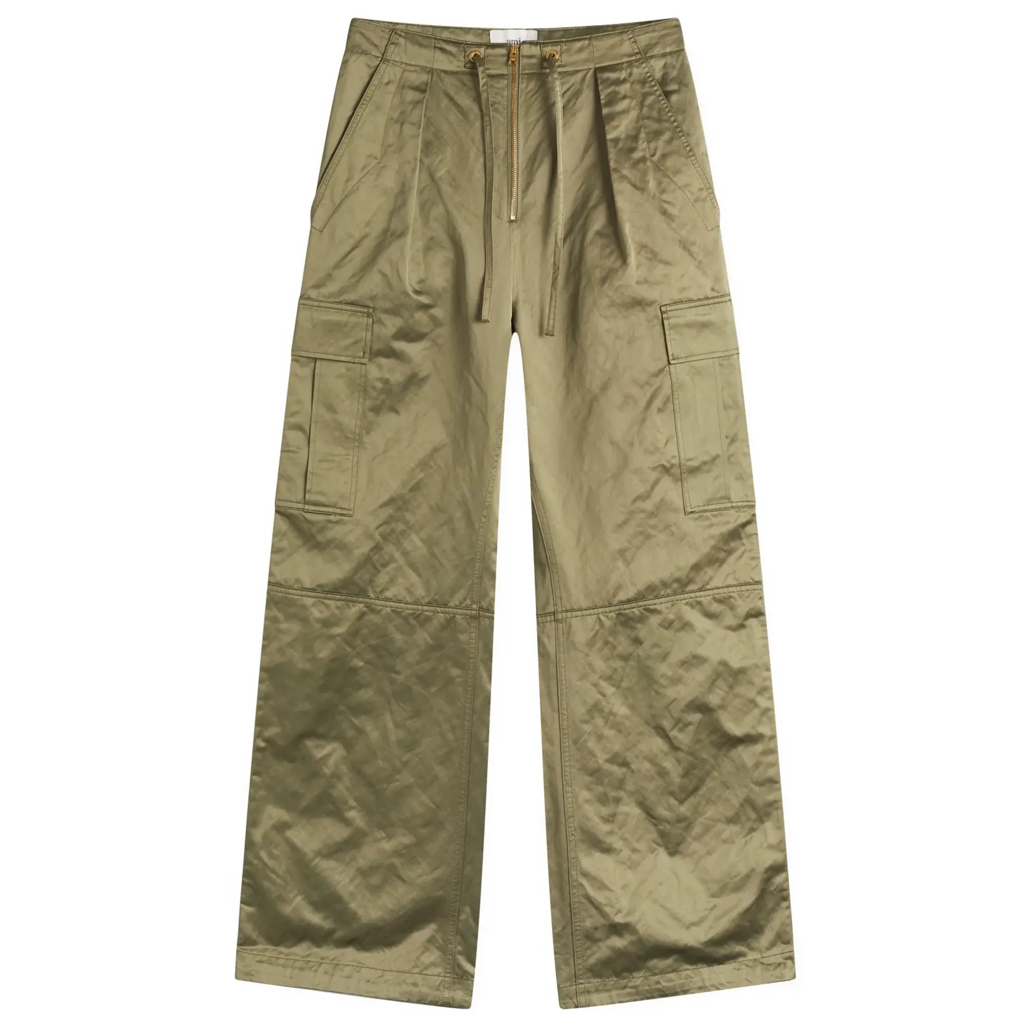 AMI Paris Women's Zipped Cargo Trousers Loden