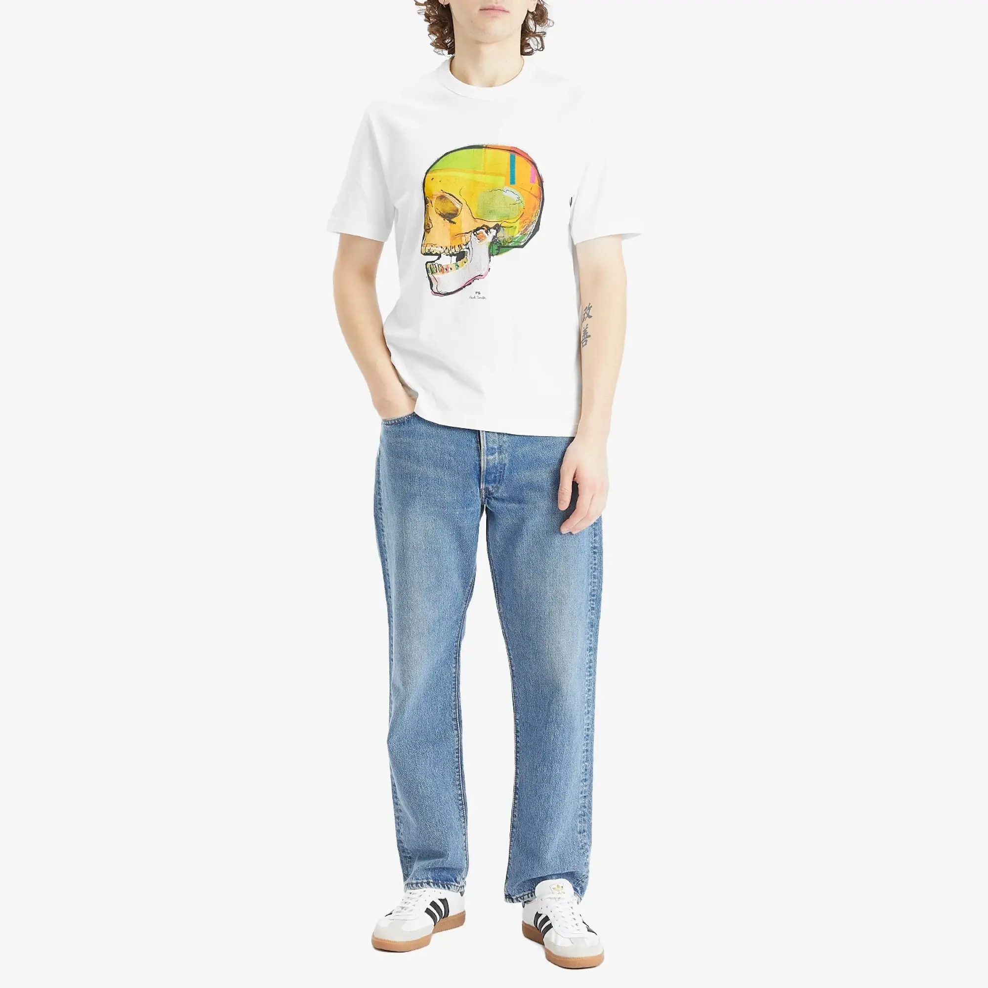 Paul Smith Men's Angled Skull T-Shirt White