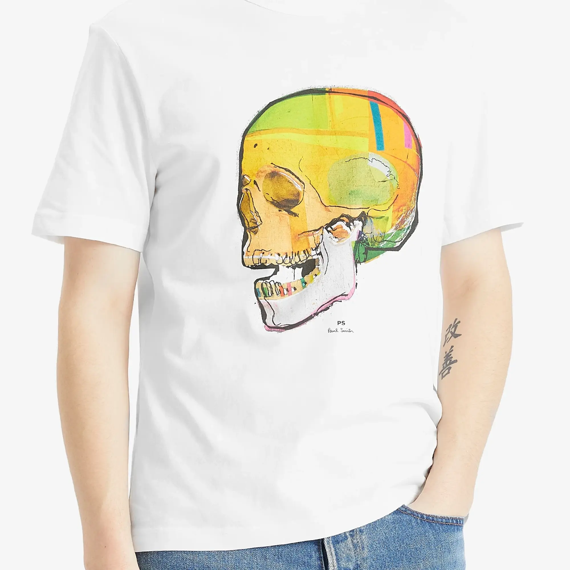Paul Smith Men's Angled Skull T-Shirt White