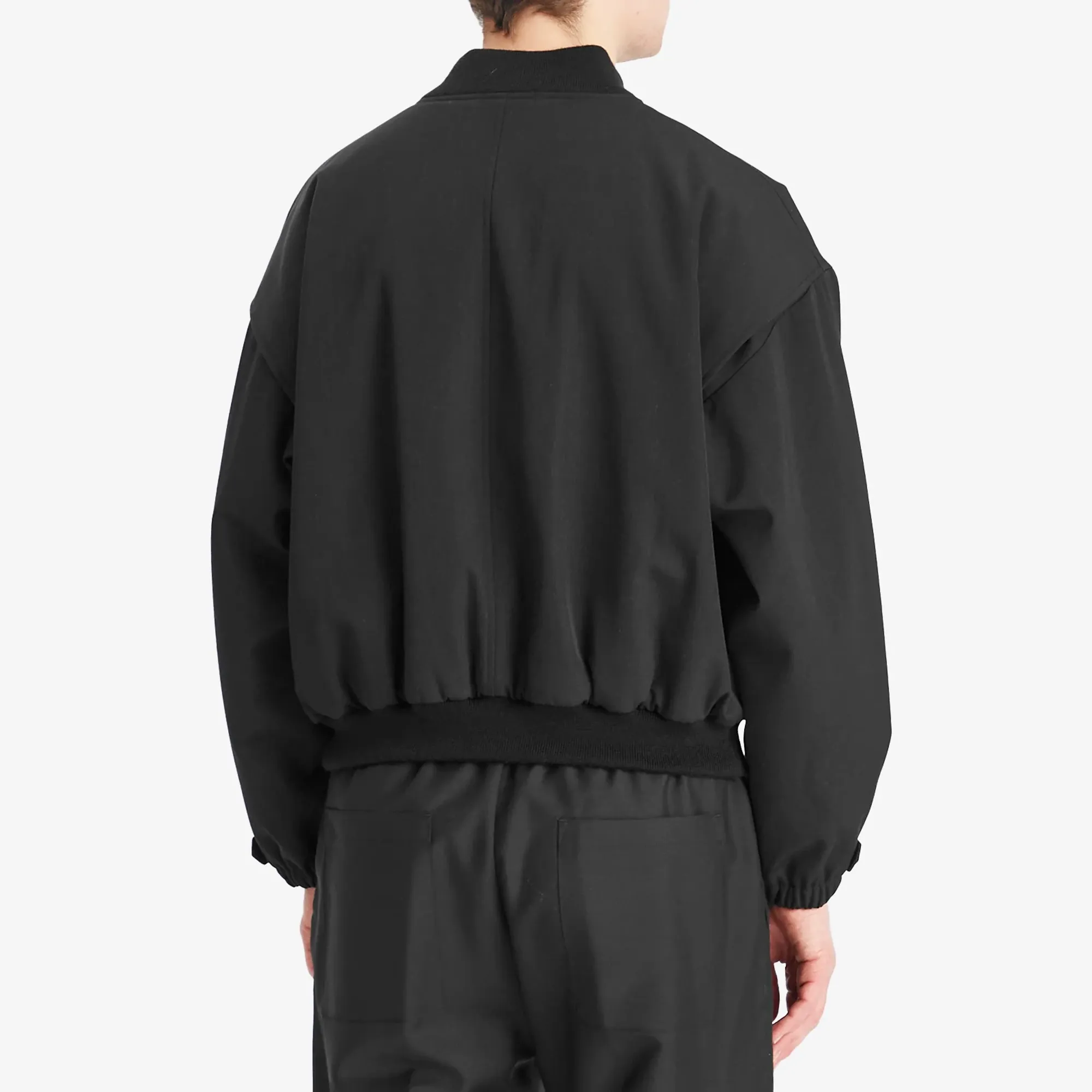 Auralee Men's Max Gabardine Chambray Padded Flight Blouson Top