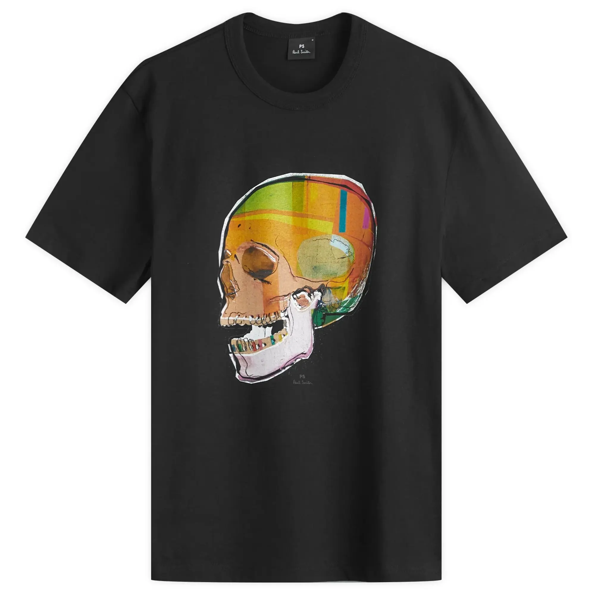 Ps Paul Smith Skull Print Logo T-Shirt In Black