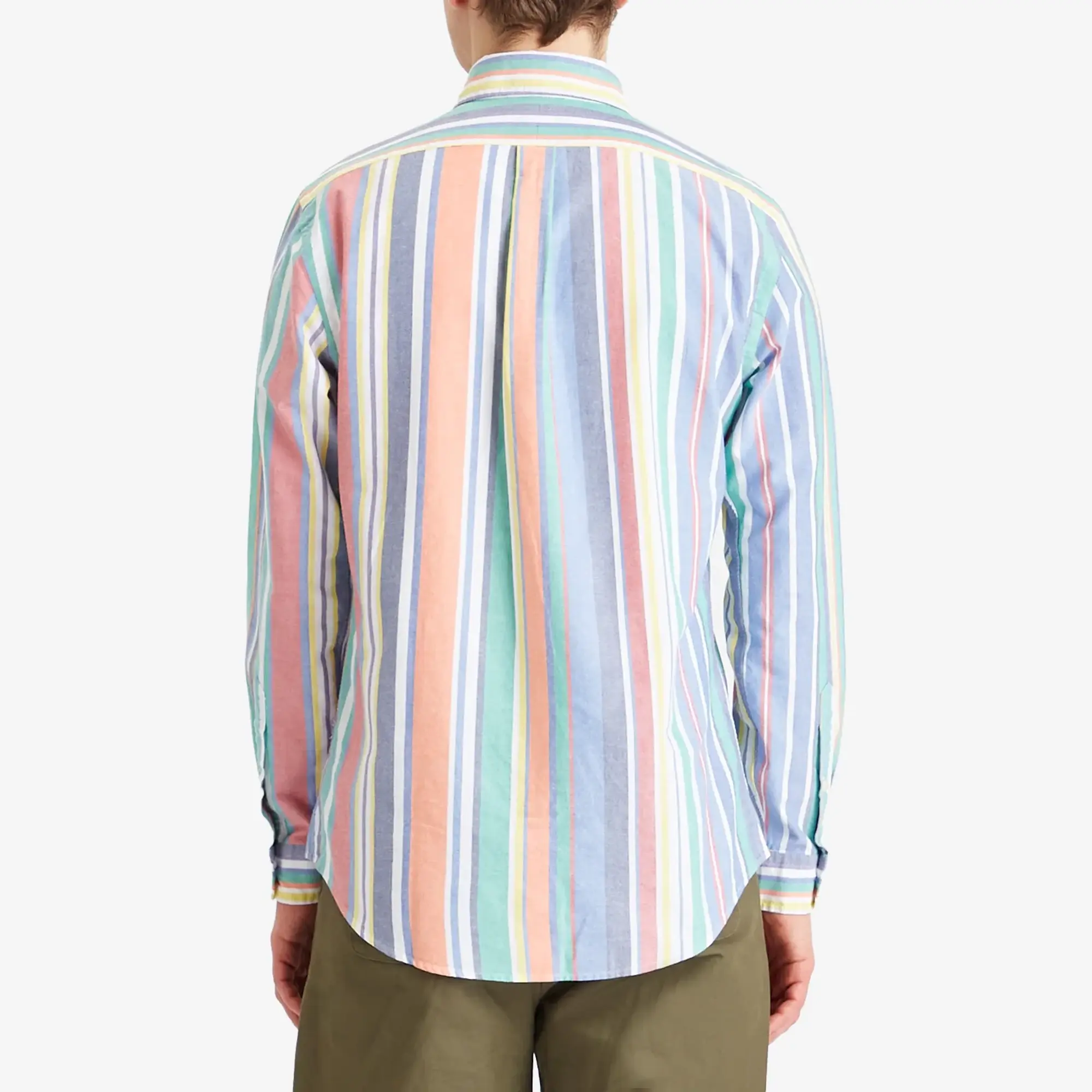Polo Ralph Lauren Men's Button Down Stripe Oxford Shirt Navy/Red Multi