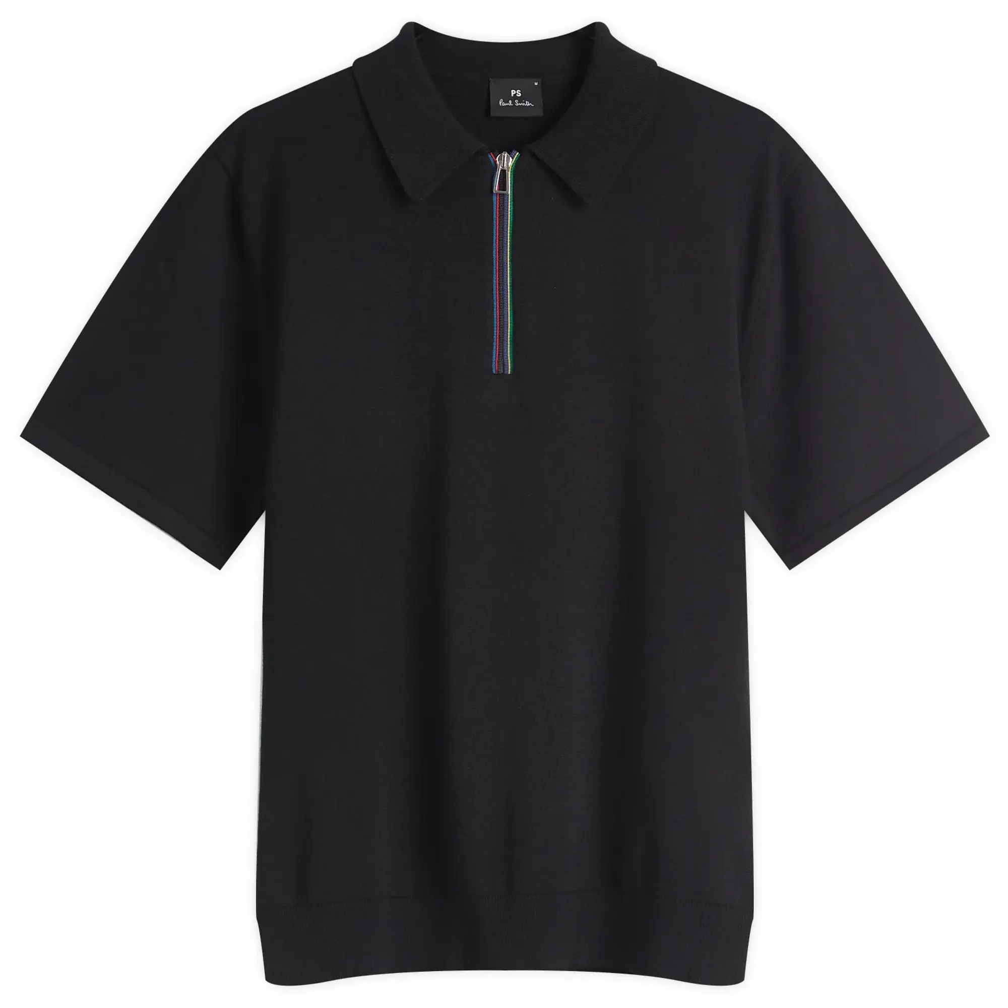 Paul Smith Men's Stripe Zip Polo Shirt Black