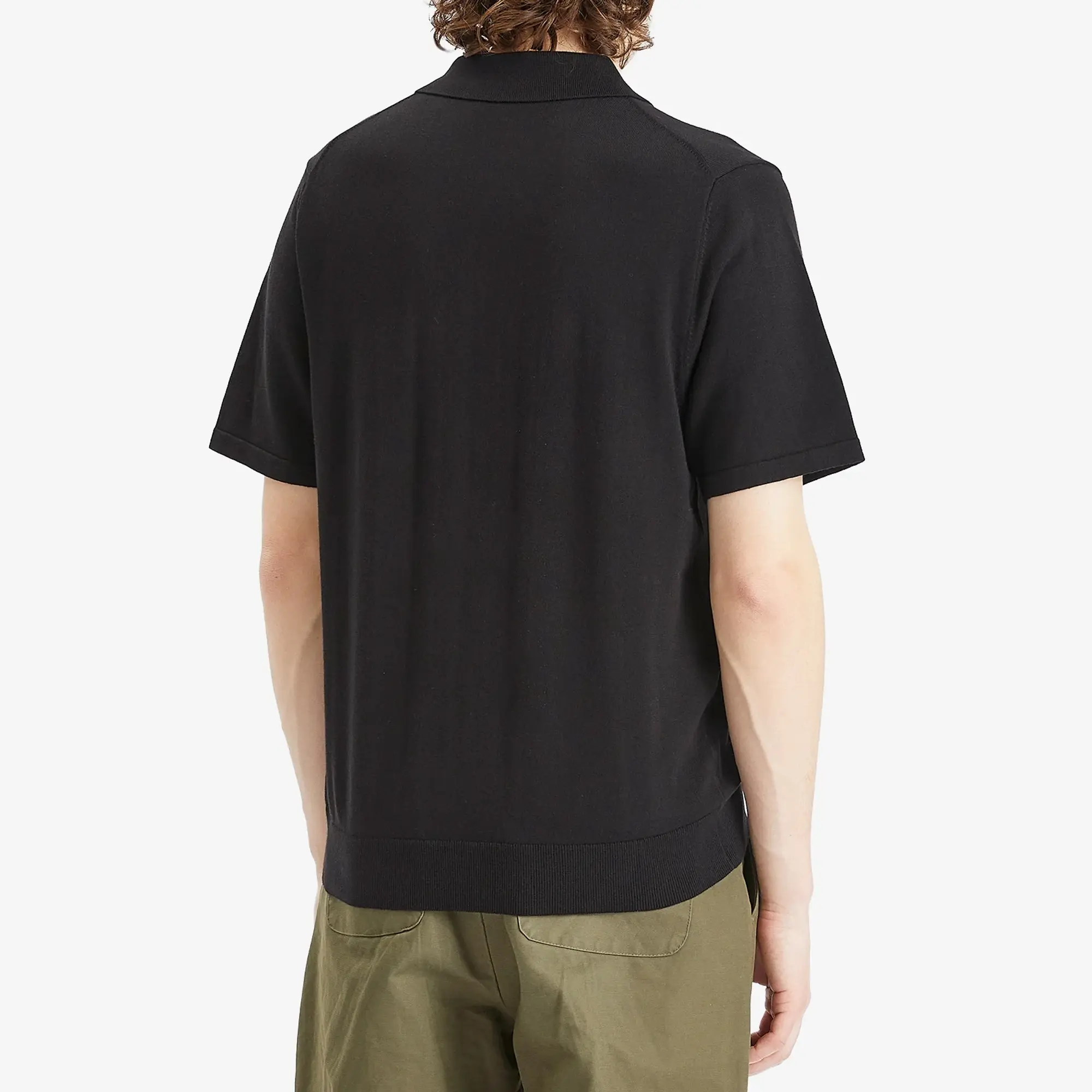 Paul Smith Men's Stripe Zip Polo Shirt Black