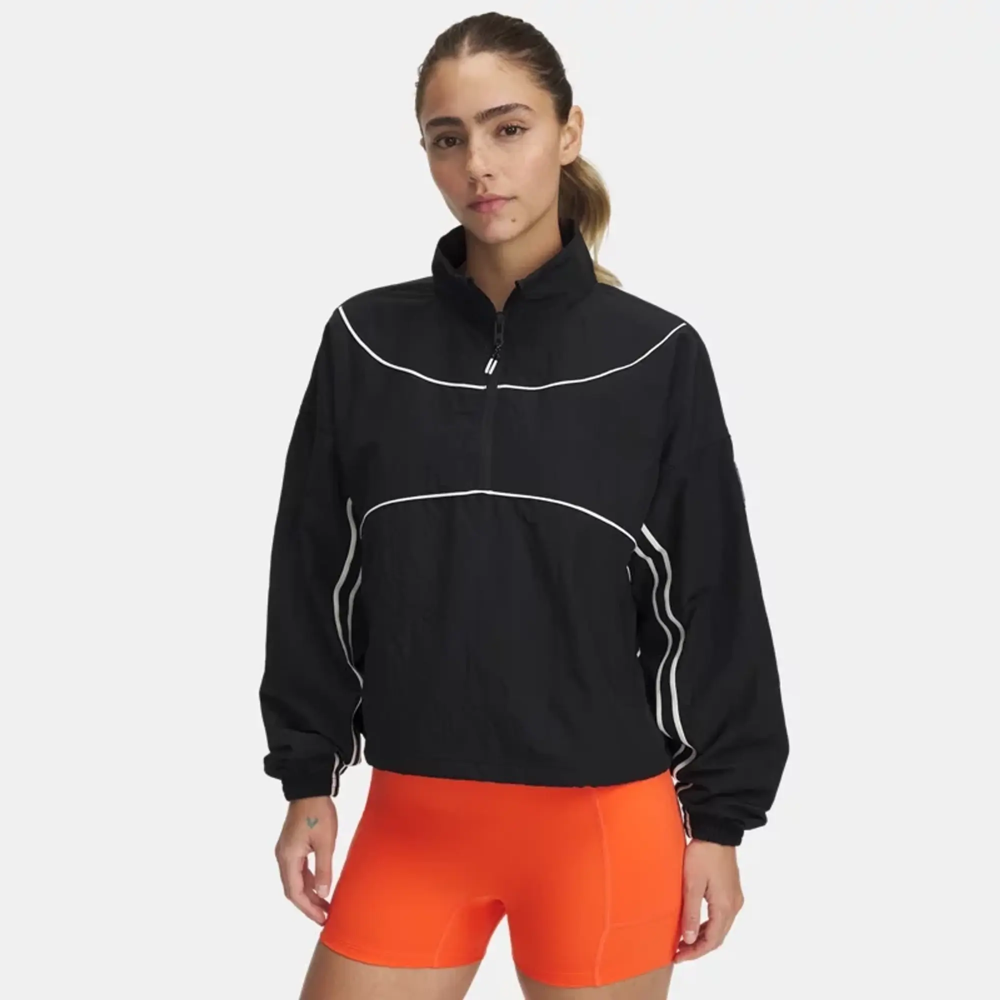 Women's  Under Armour  Run 96 Jacket Black / White Quartz / Anthracite XS