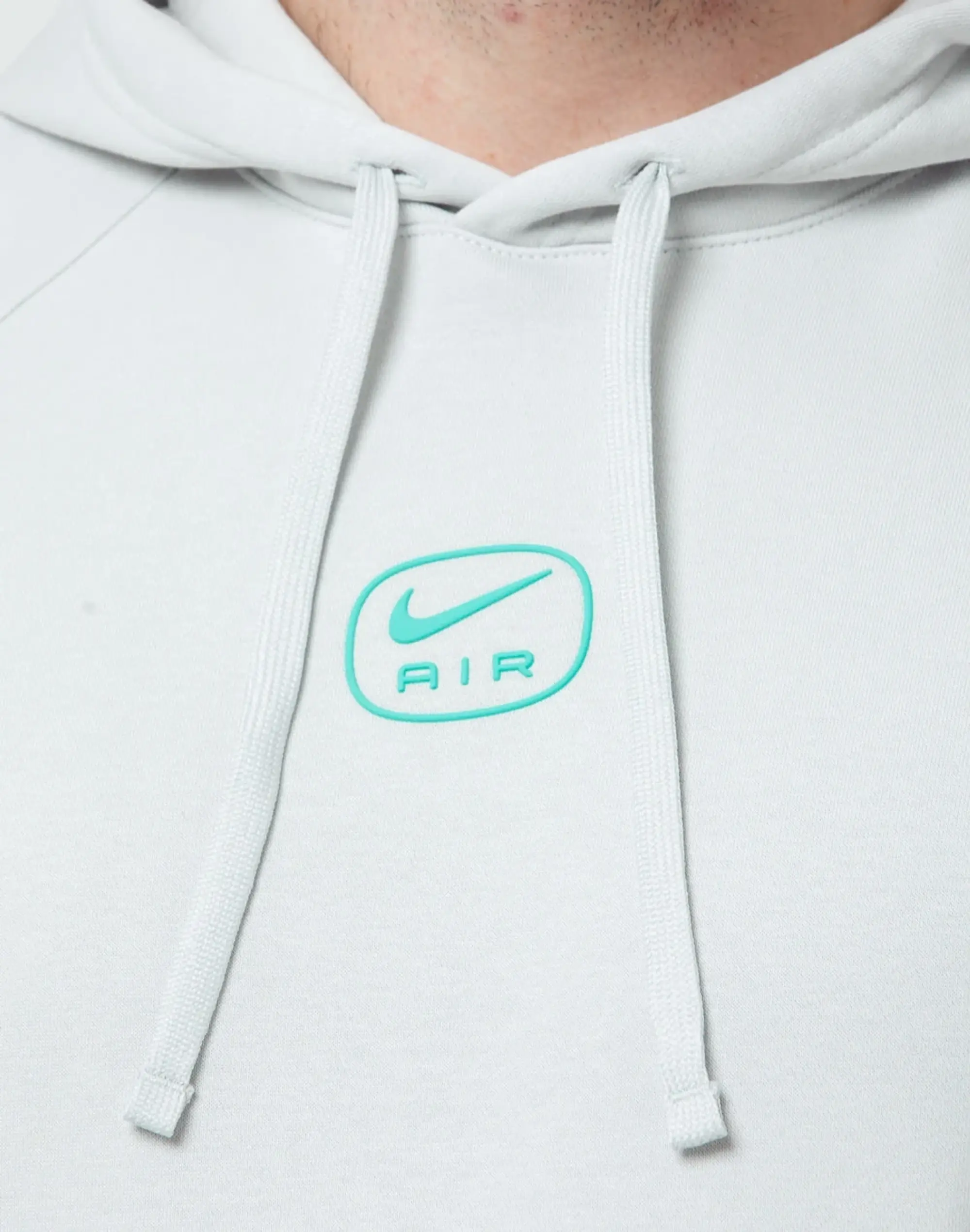 Men's Nike Swoosh Air Fleece Hoodie in Grey/White
