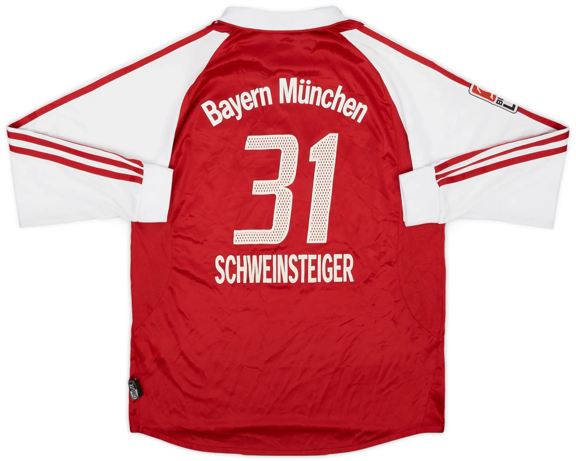 adidas 2003-04 Bayern Munich Home L/S Shirt Schweinsteiger #31 - 6/10 - (XL.Boys)
