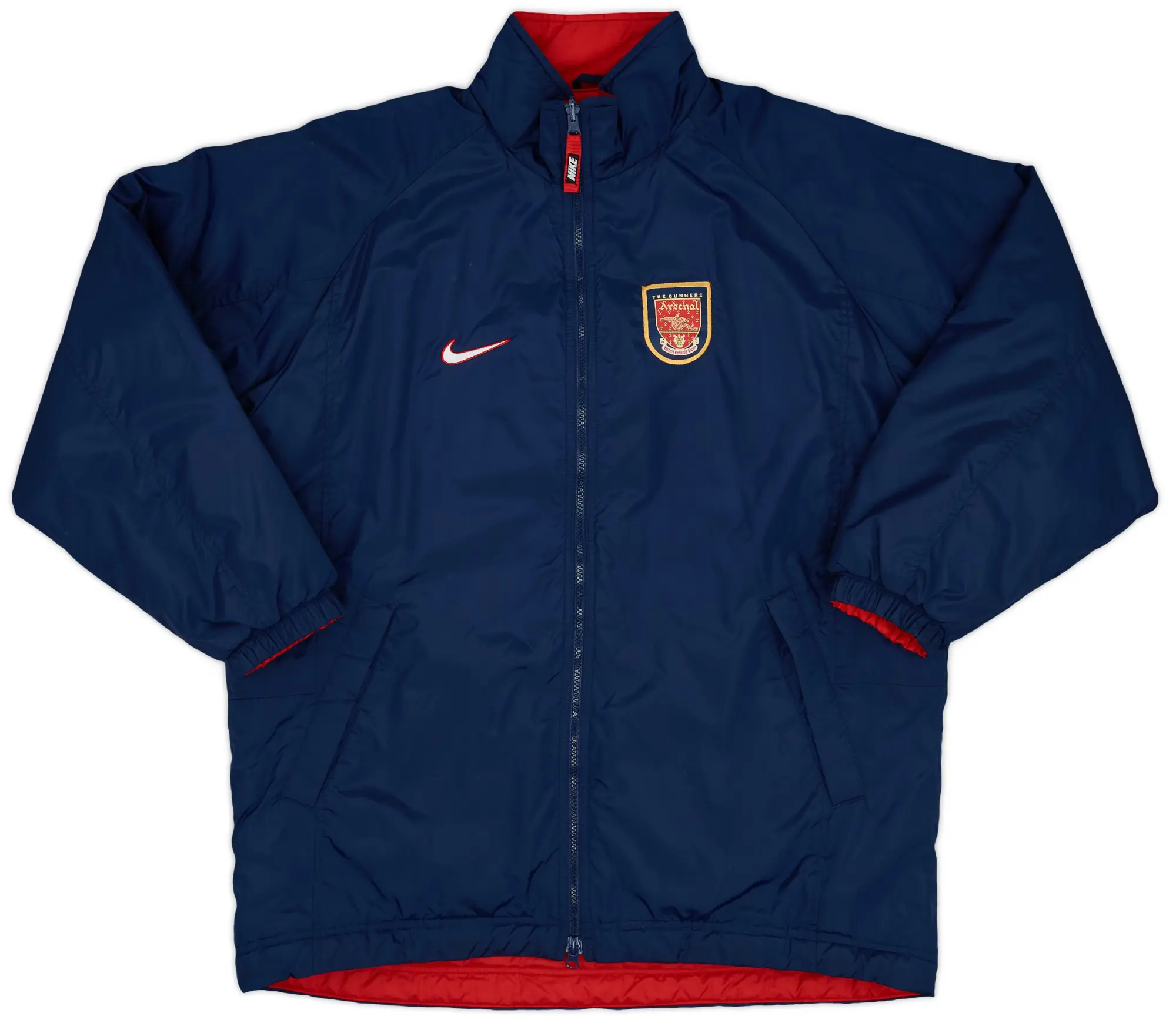 1998-99 Arsenal Nike Reversible Padded Bench Coat - 9/10 - (XL)