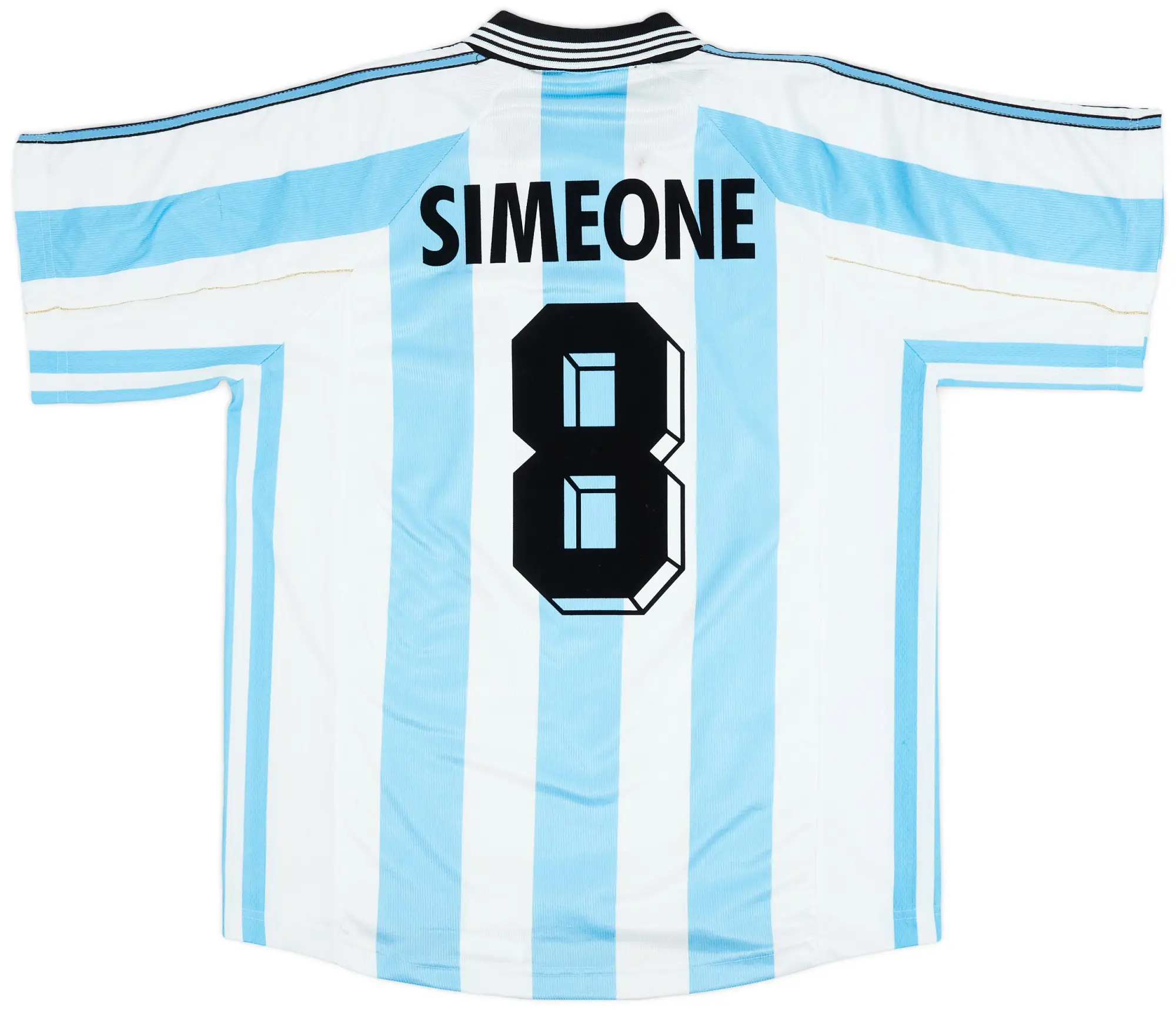 adidas 1998-99 Argentina Home Shirt Simeone #8 - 6/10 - (L)