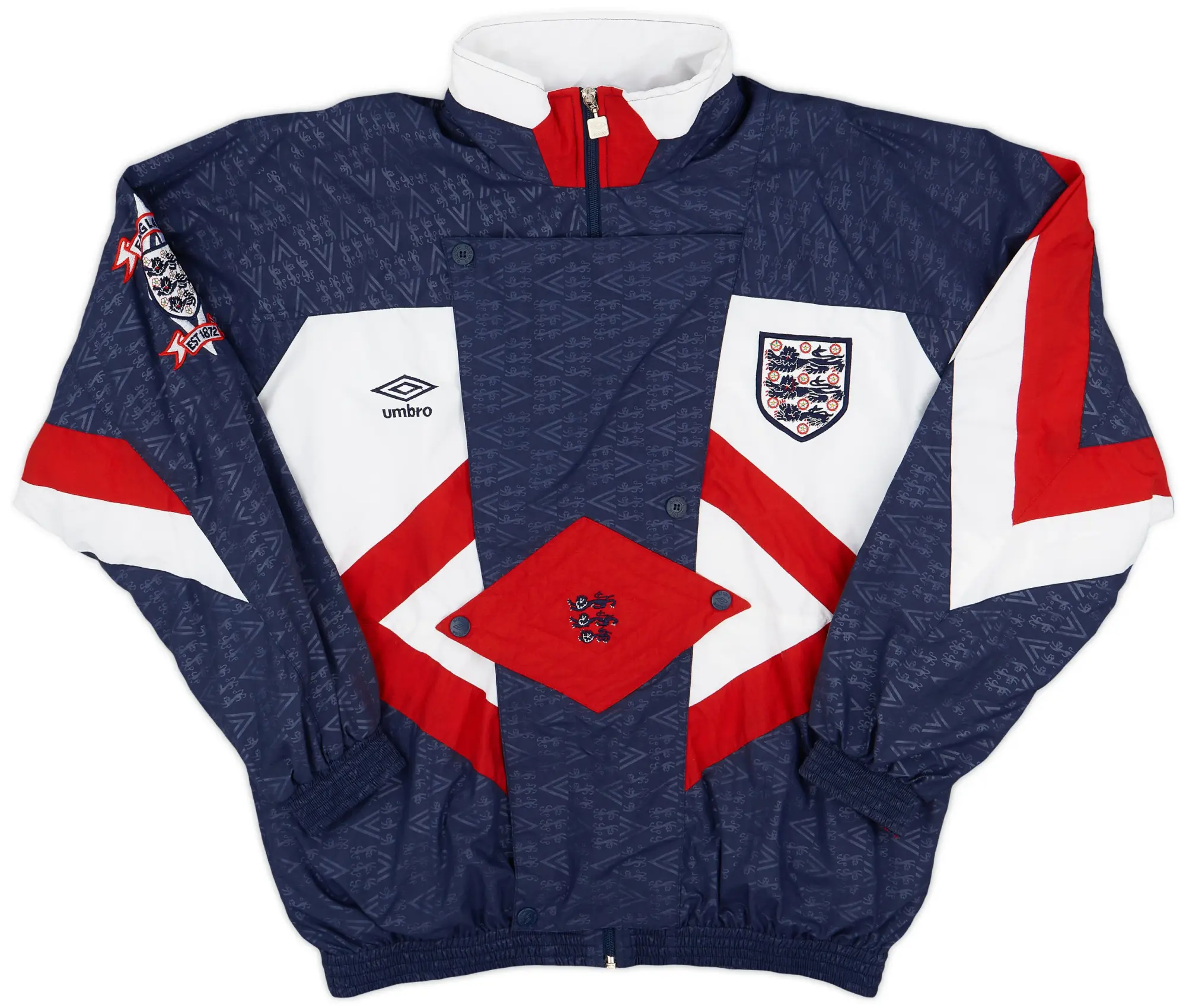 1990-92 England Umbro Track Jacket - 9/10 - (M)