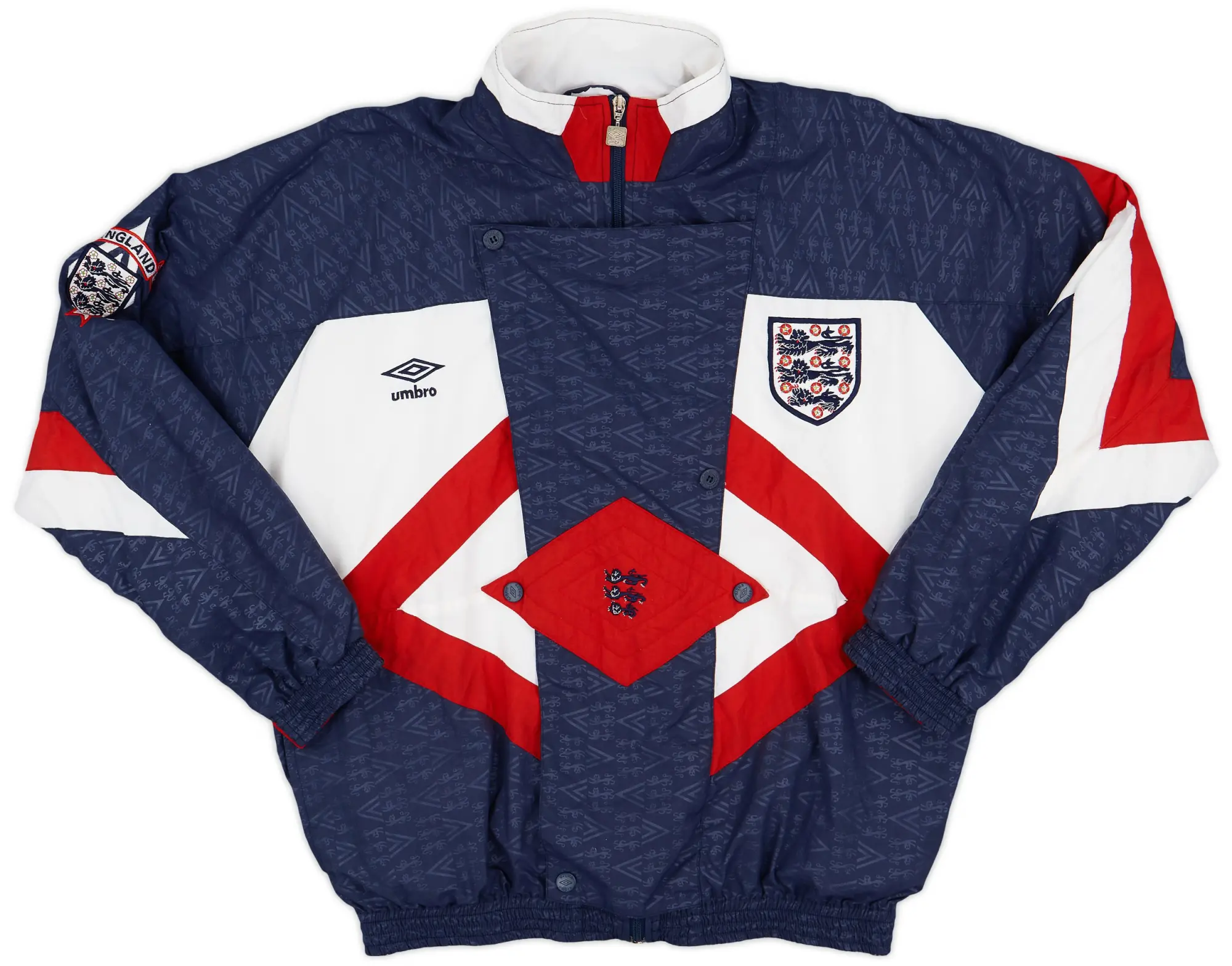 1990-92 England Umbro Track Jacket - 9/10 - (M)