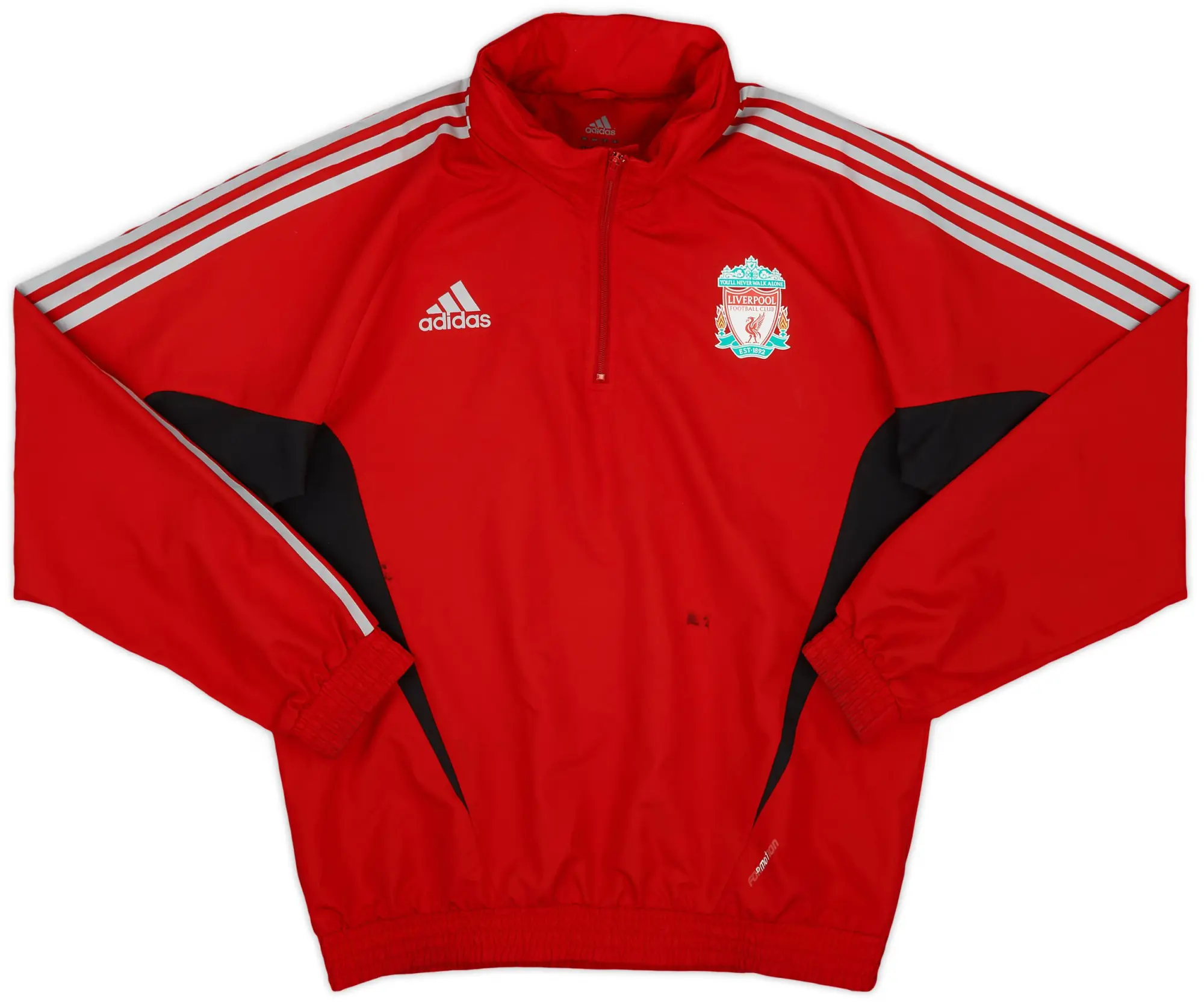 2008-09 Liverpool adidas 1/4 Zip Hooded Drill Top - 7/10 - (L)