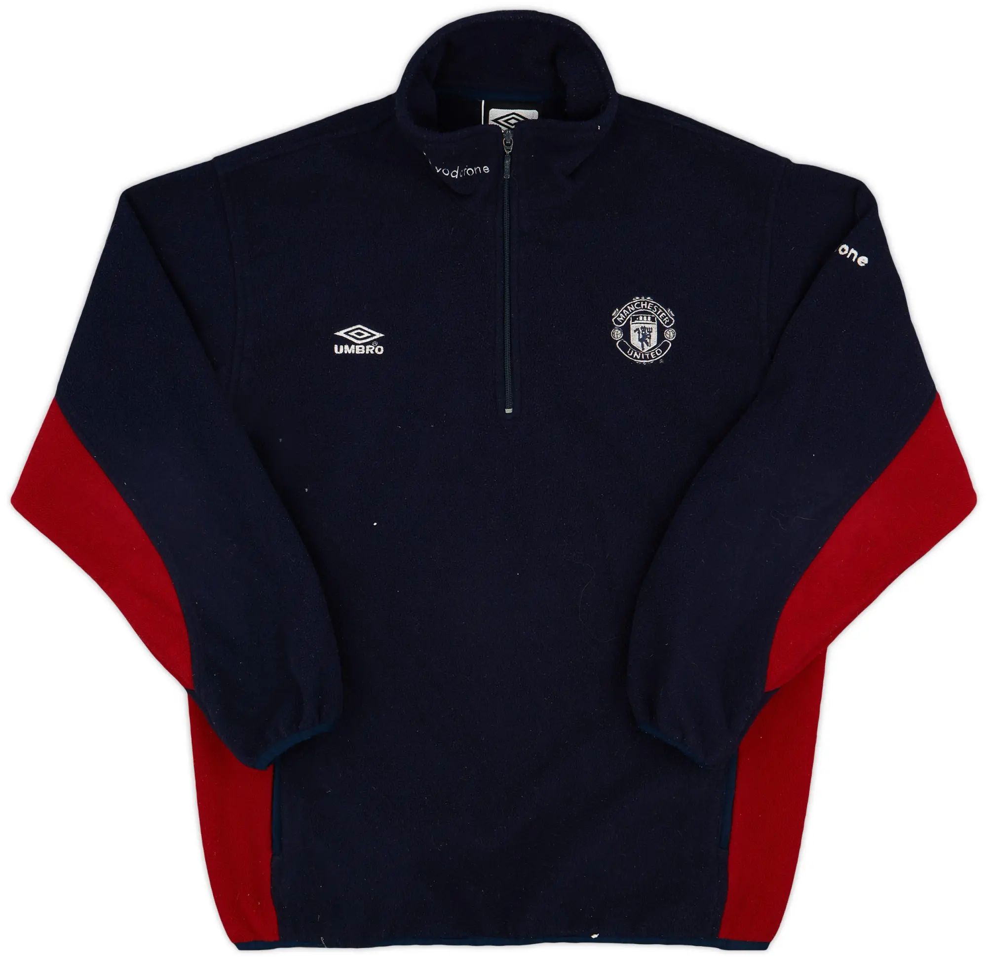 2001-02 Manchester United Umbro 1/4 Zip Fleece Top - 8/10 - (L)