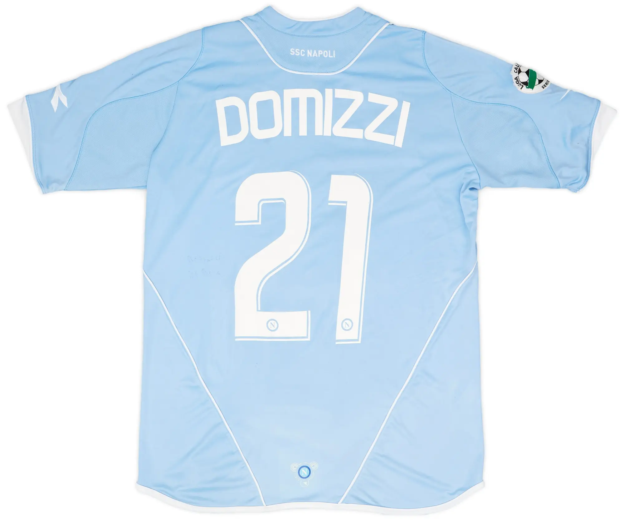 Diadora 2007-08 Napoli Home Shirt Domizzi #21 - 4/10 - (L)