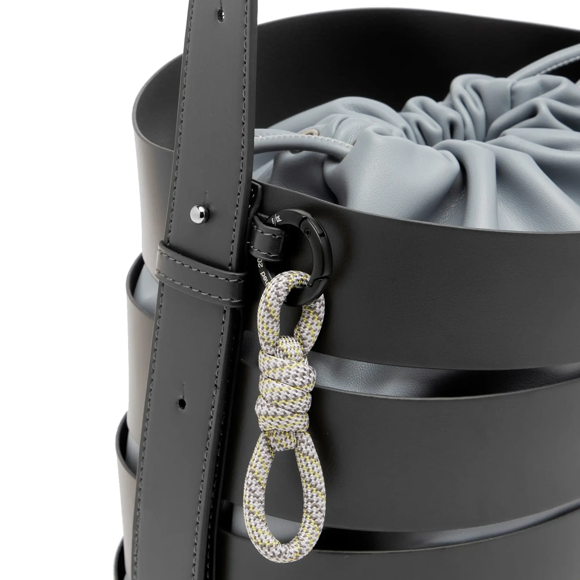 F/CE. Women's Tech Leather Cage Bucket Bag Grey