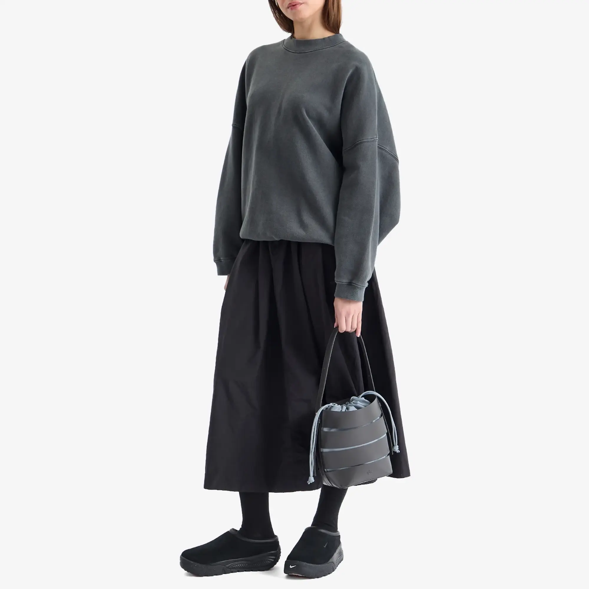 F/CE. Women's Tech Leather Cage Bucket Bag Grey