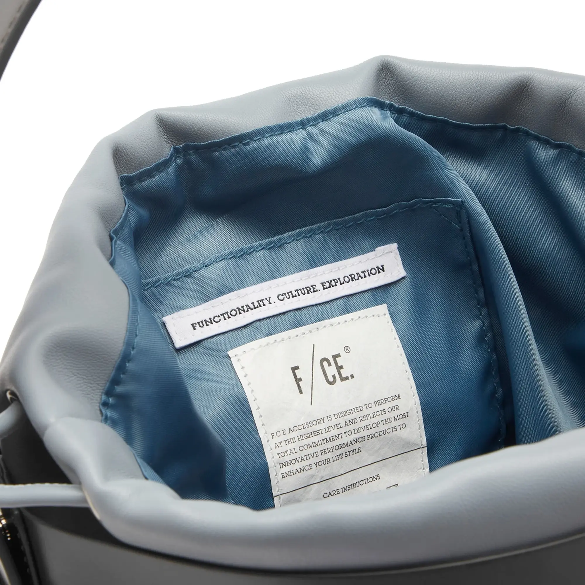 F/CE. Women's Tech Leather Cage Bucket Bag Grey