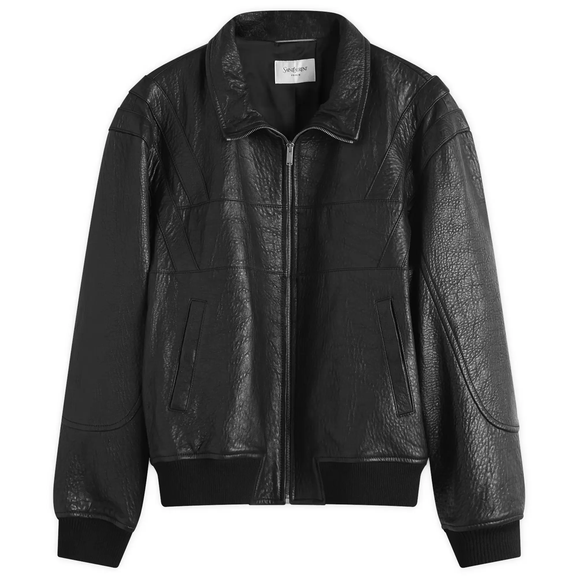 Saint Laurent Men's Leather Teddy Jacket Noir