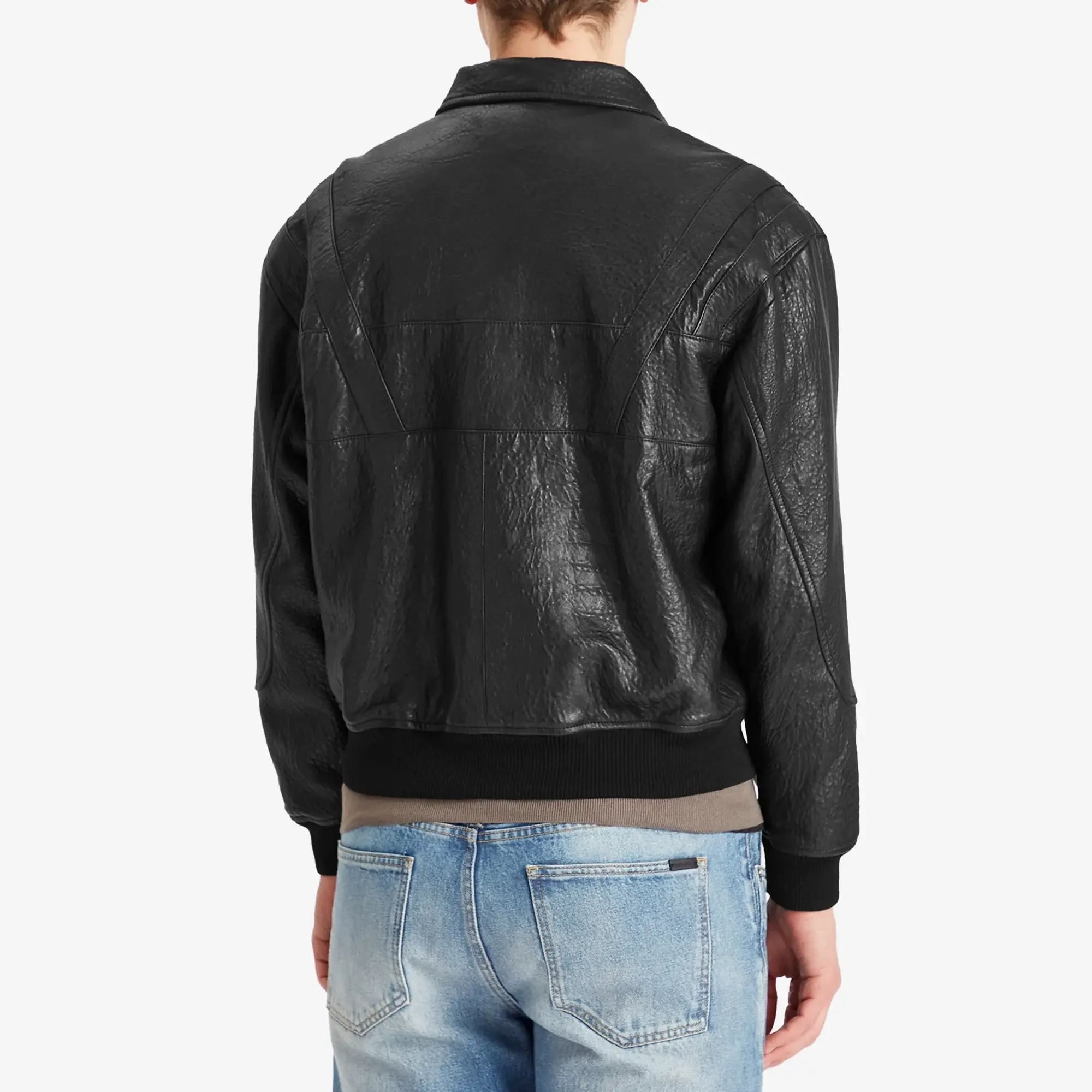 Saint Laurent Men's Leather Teddy Jacket Noir