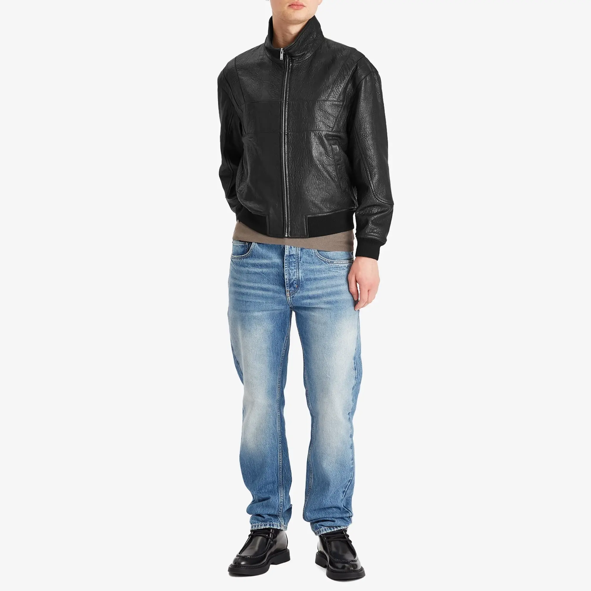 Saint Laurent Men's Leather Teddy Jacket Noir