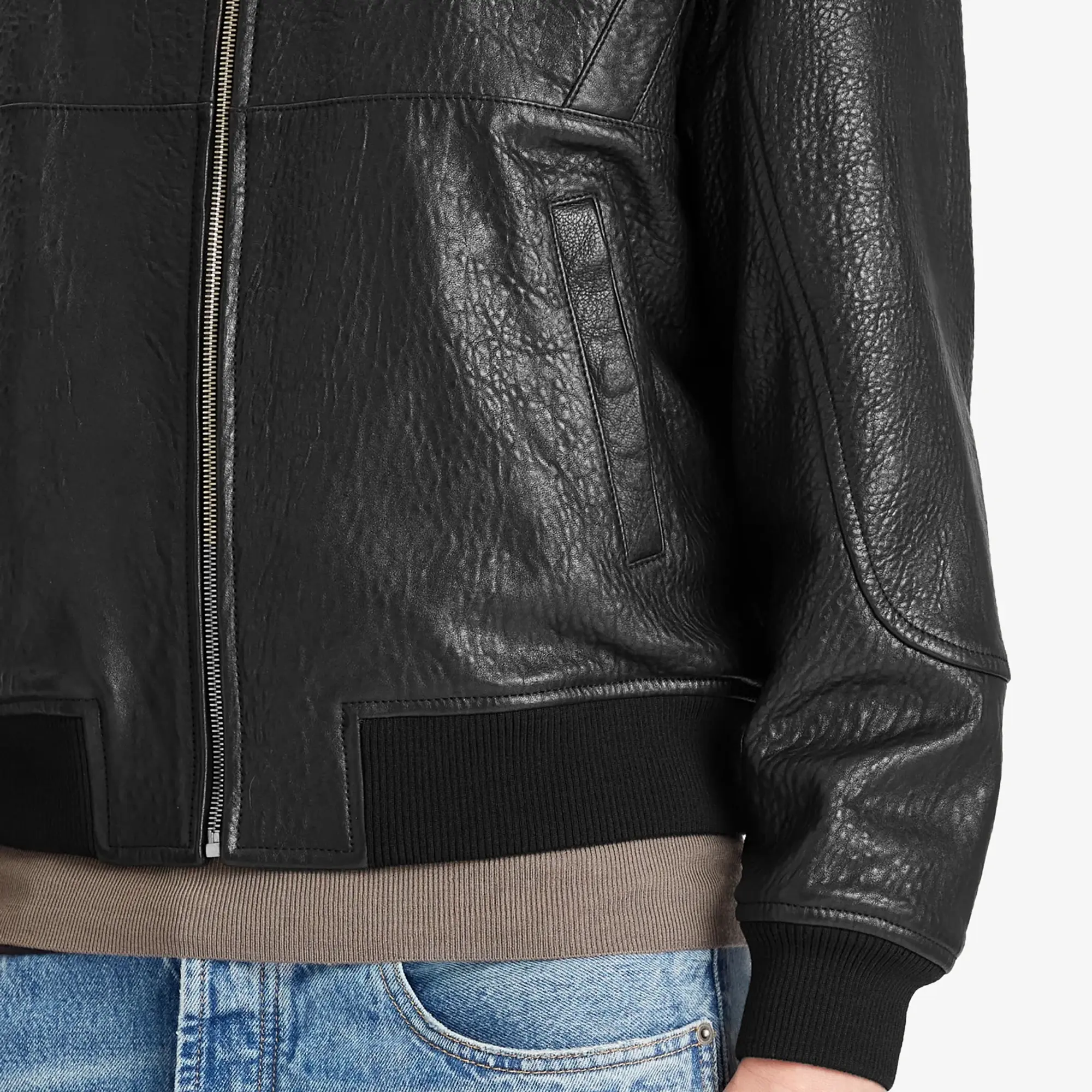 Saint Laurent Men's Leather Teddy Jacket Noir
