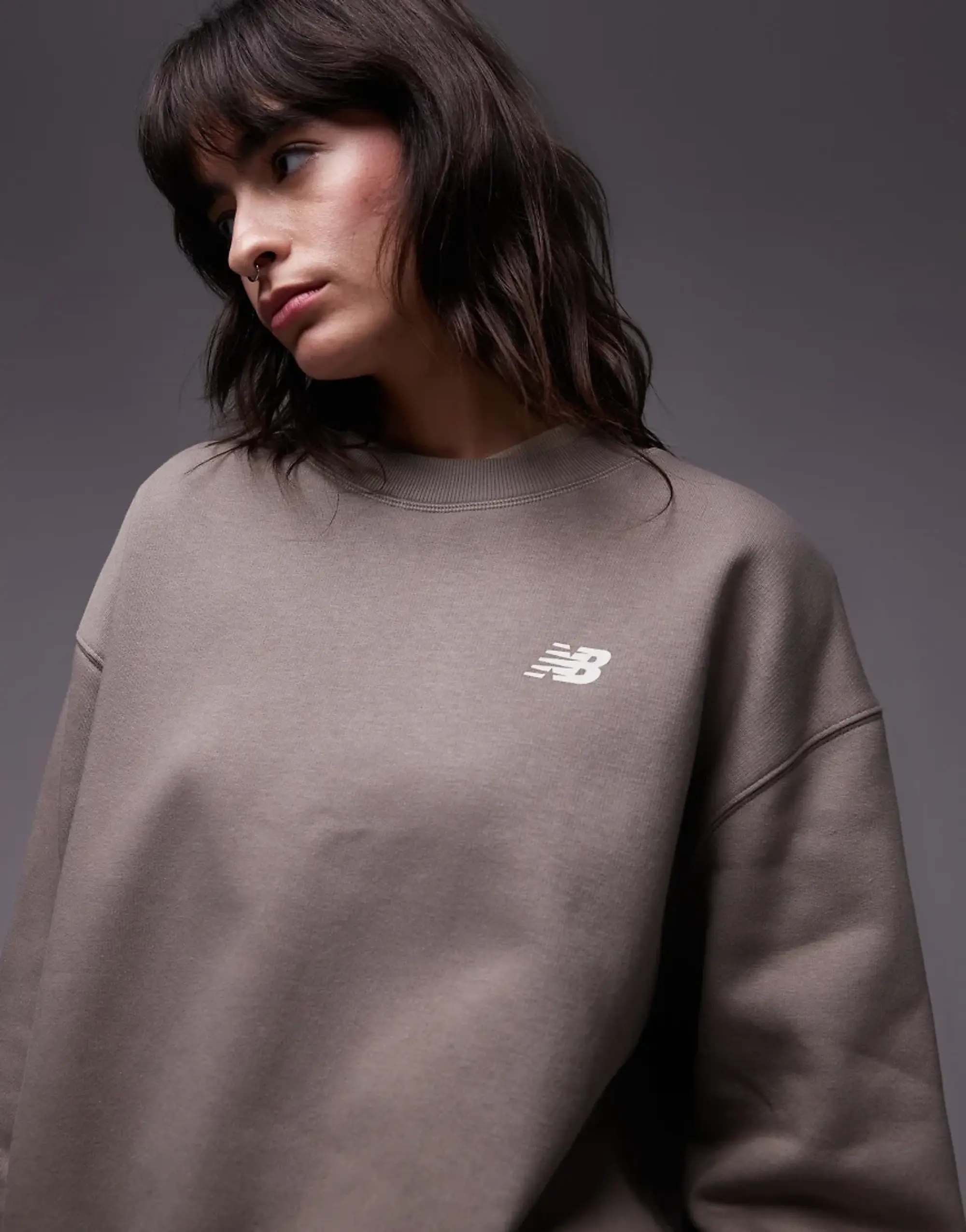 New Balance Athletics Club Sweatshirt In Grey