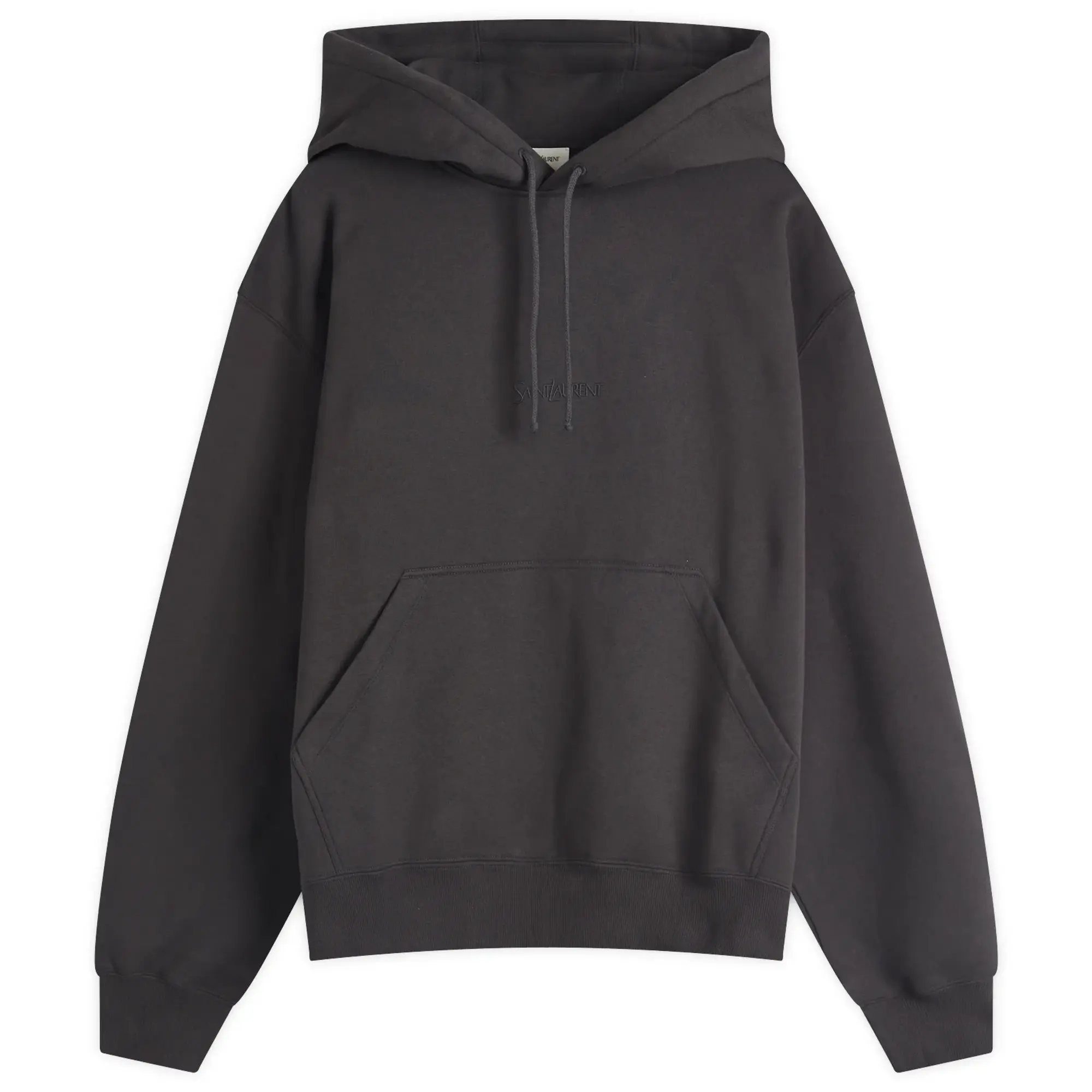 Saint Laurent Men's Tonal Vintage Logo Hoodie Acier