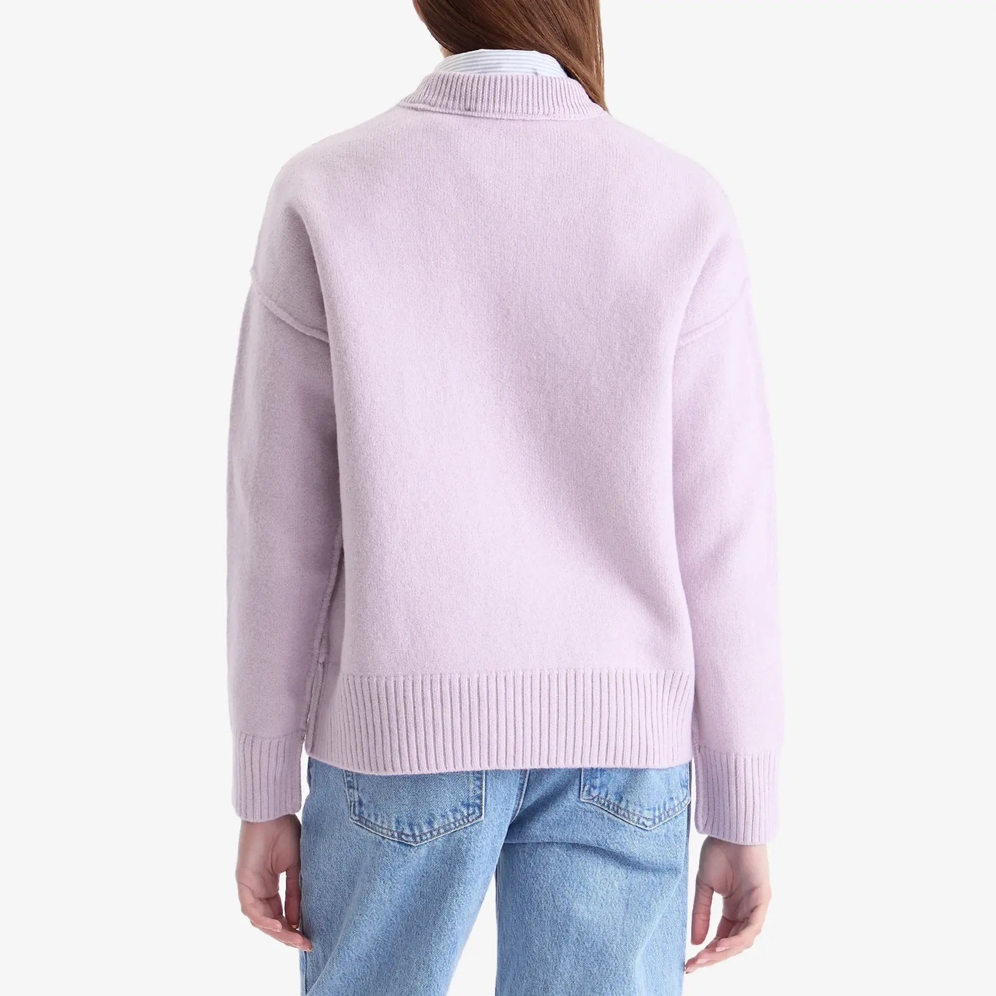 AMI Paris Women's Off White ADC Jumper Lilac/Ecru