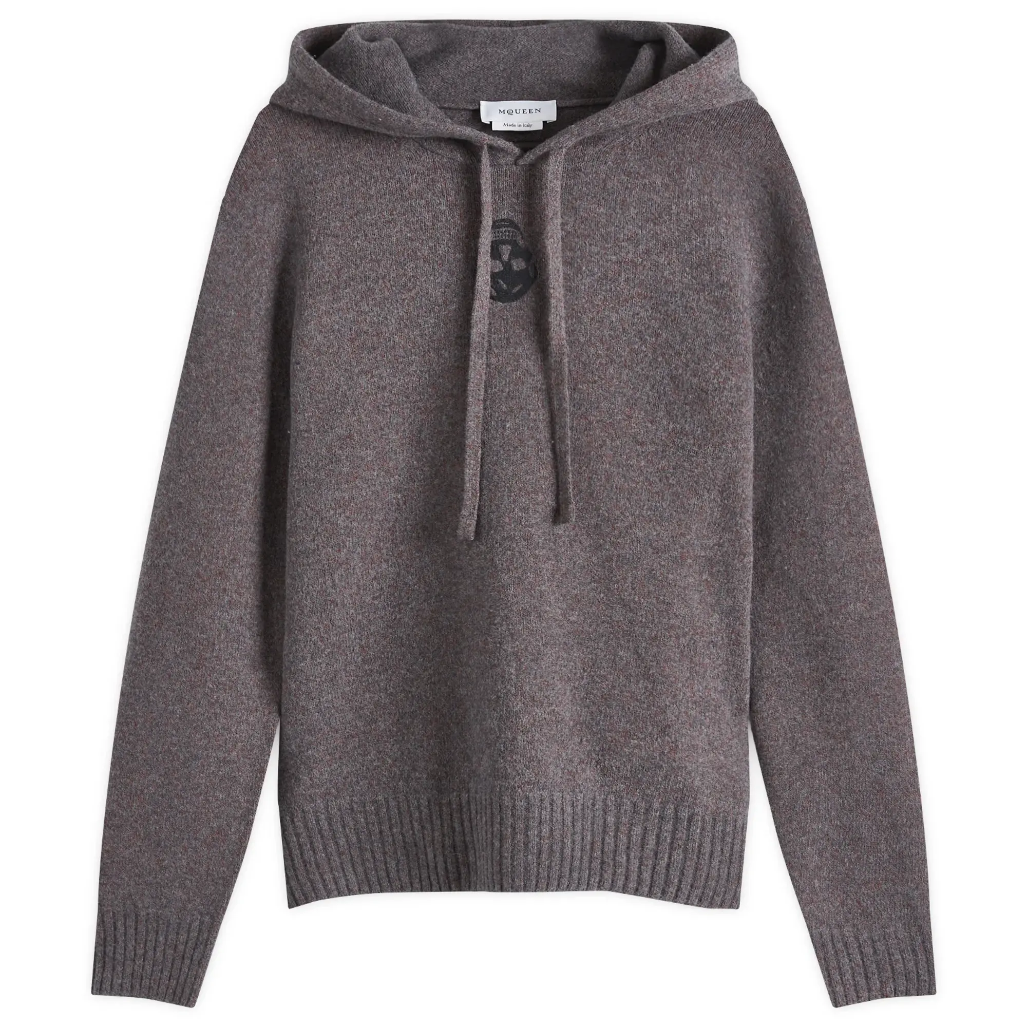 Alexander McQueen Men's Fade Effect Hoodie Grey Melange/Rust