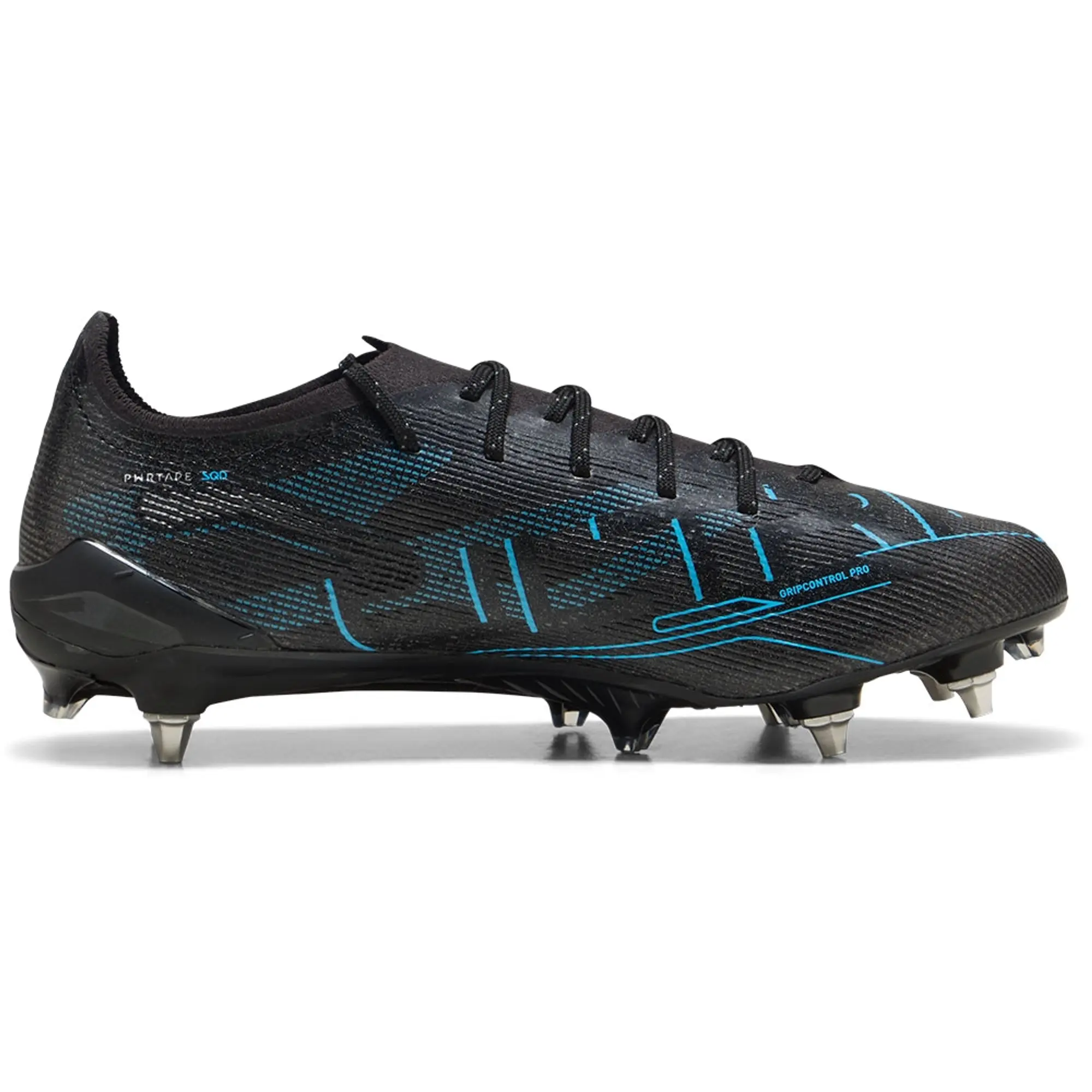 PUMA Ultra 5 Ultimate MxSG Football Boots, Black/Silver/Bright Aqua