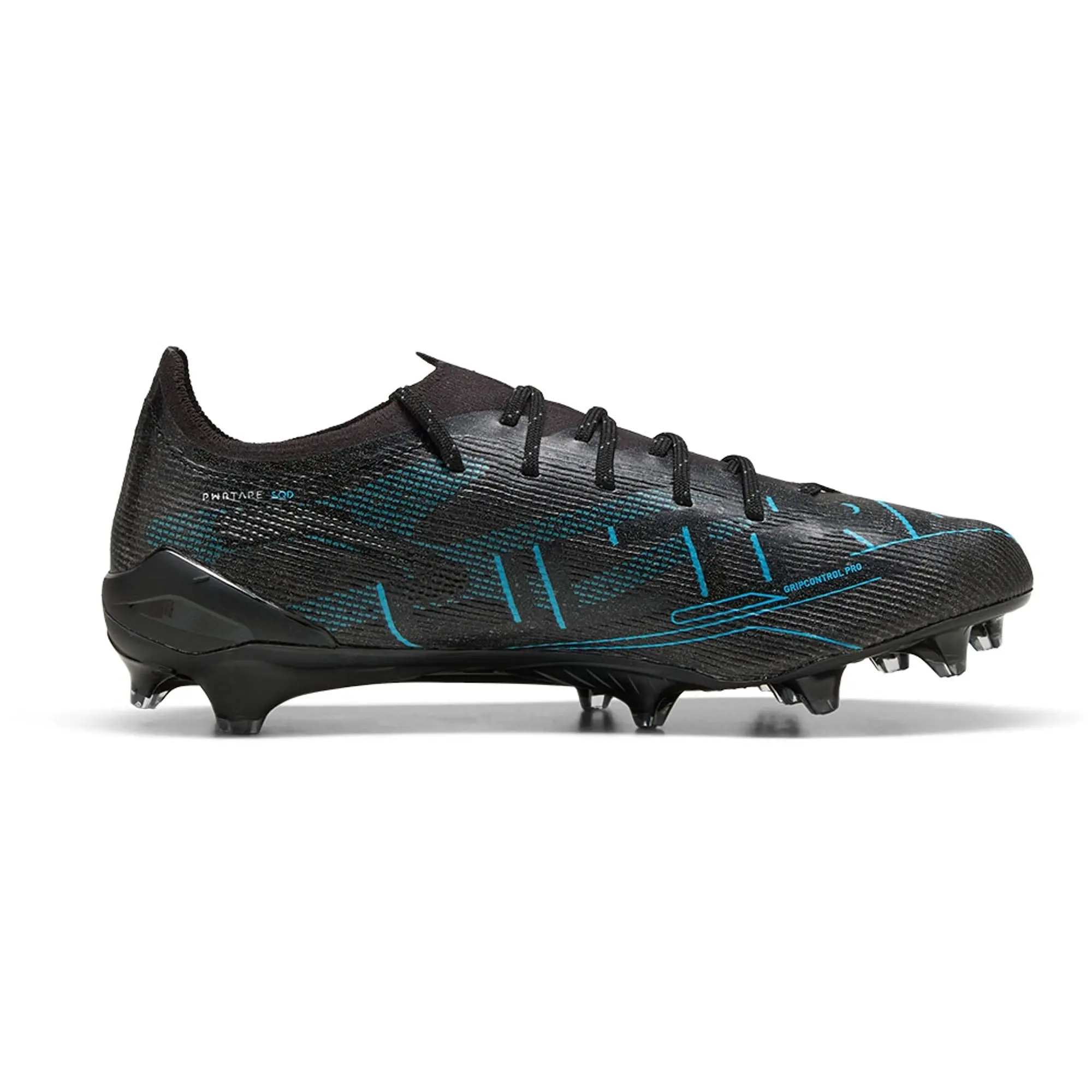 PUMA Ultra 5 Ultimate FG Football Boots, Black/Silver/Bright Aqua