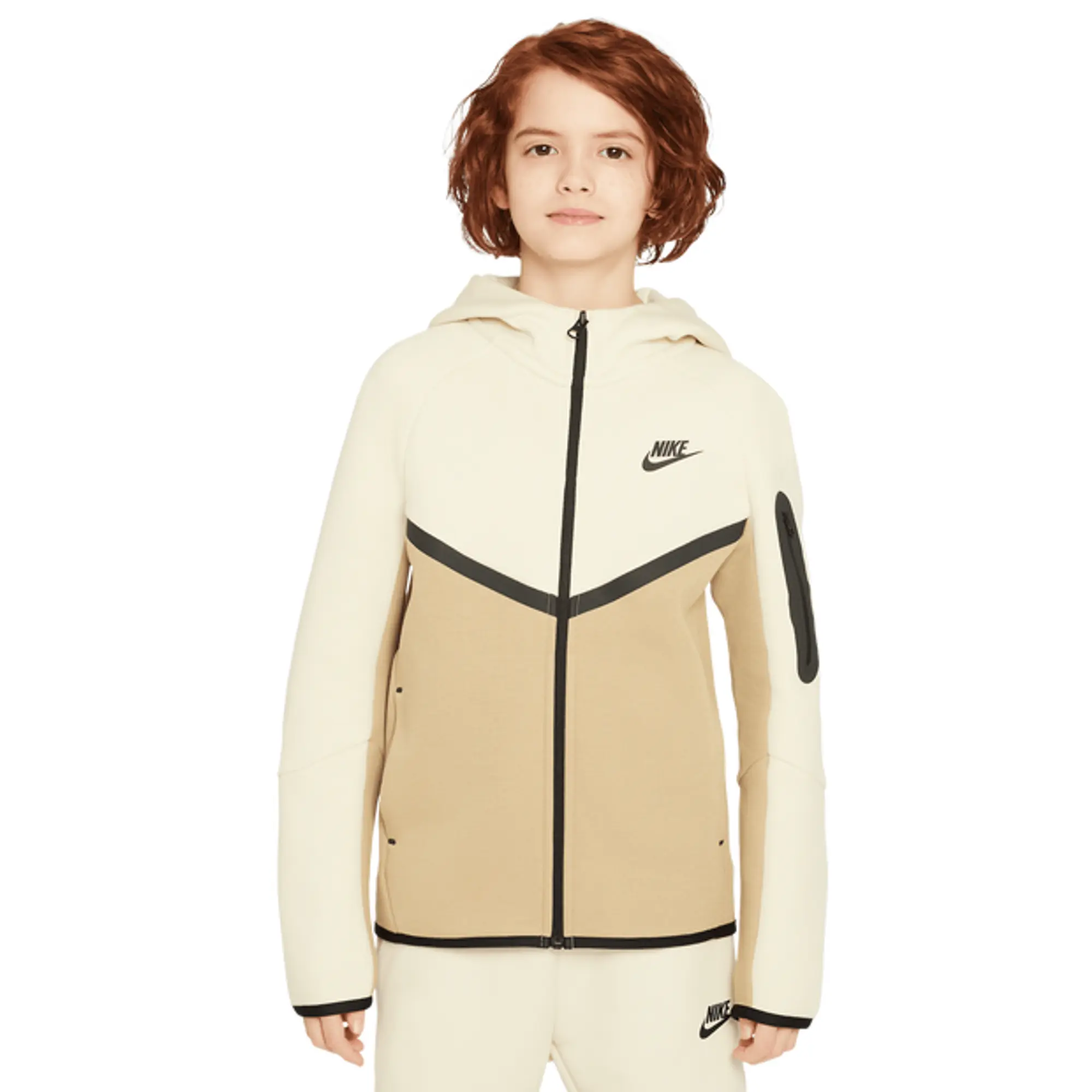 Nike Tech Colorblock Unisex Hoodies - Beige