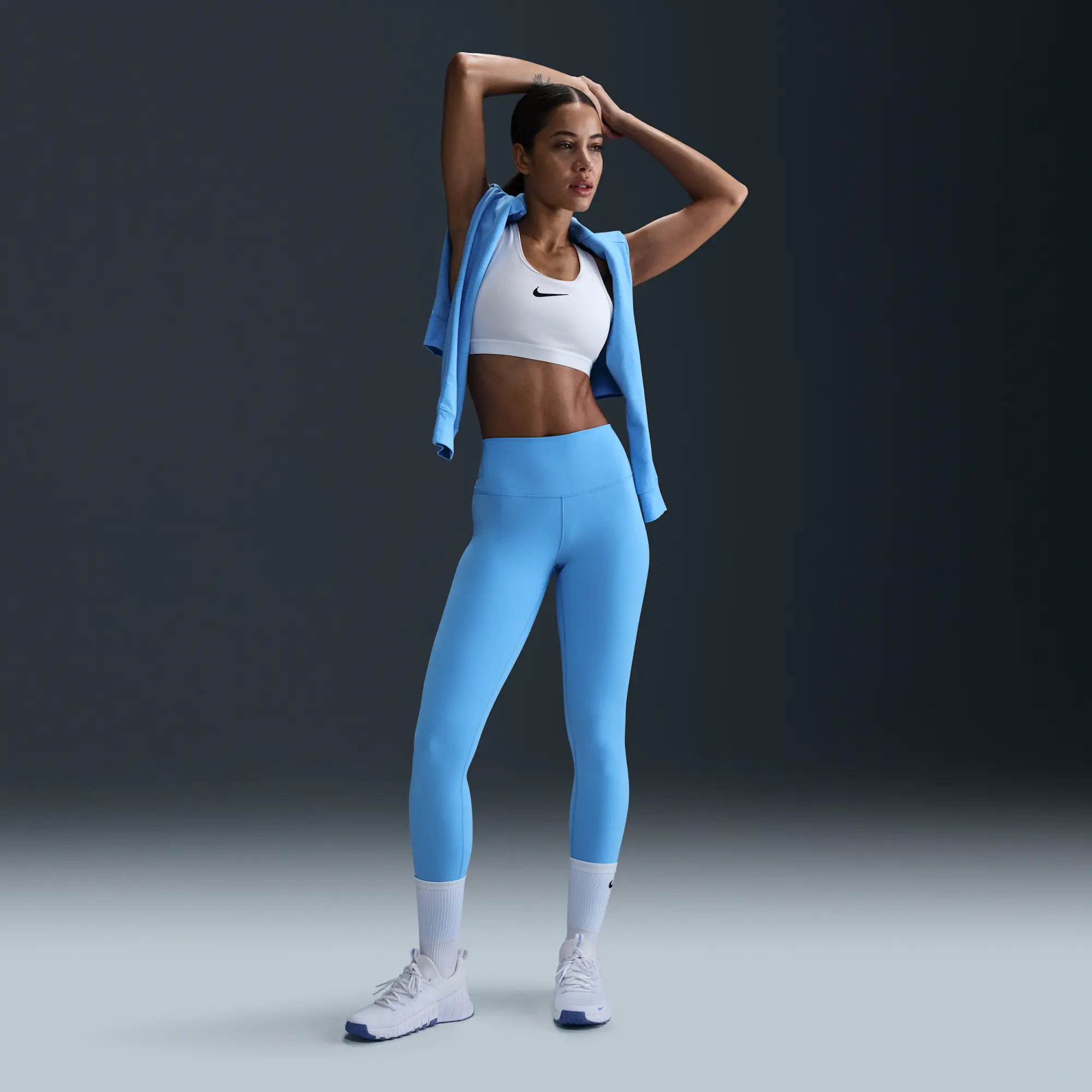 Nike One Women's High-Waisted Full-Length Leggings - Blue - Polyester/Elastane