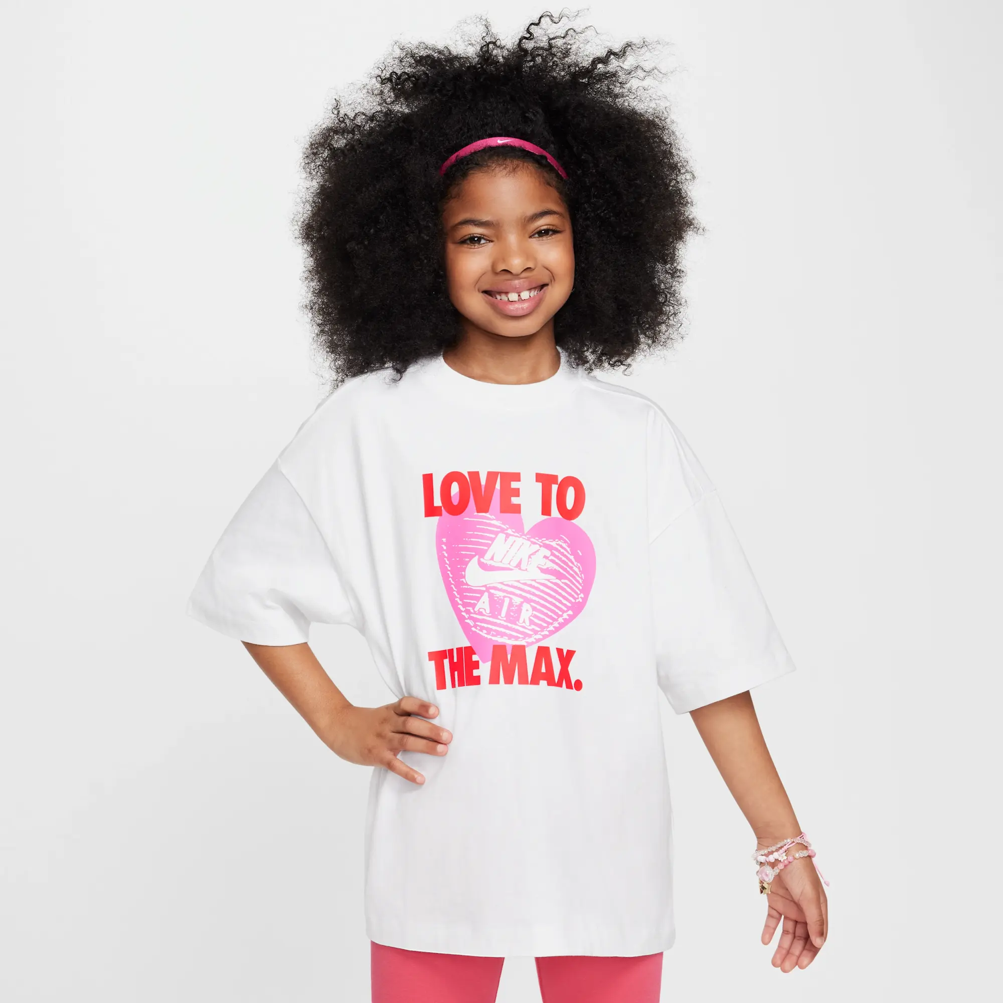 Nike Sportswear Older Kids' (Girls') T-Shirt - White - Cotton