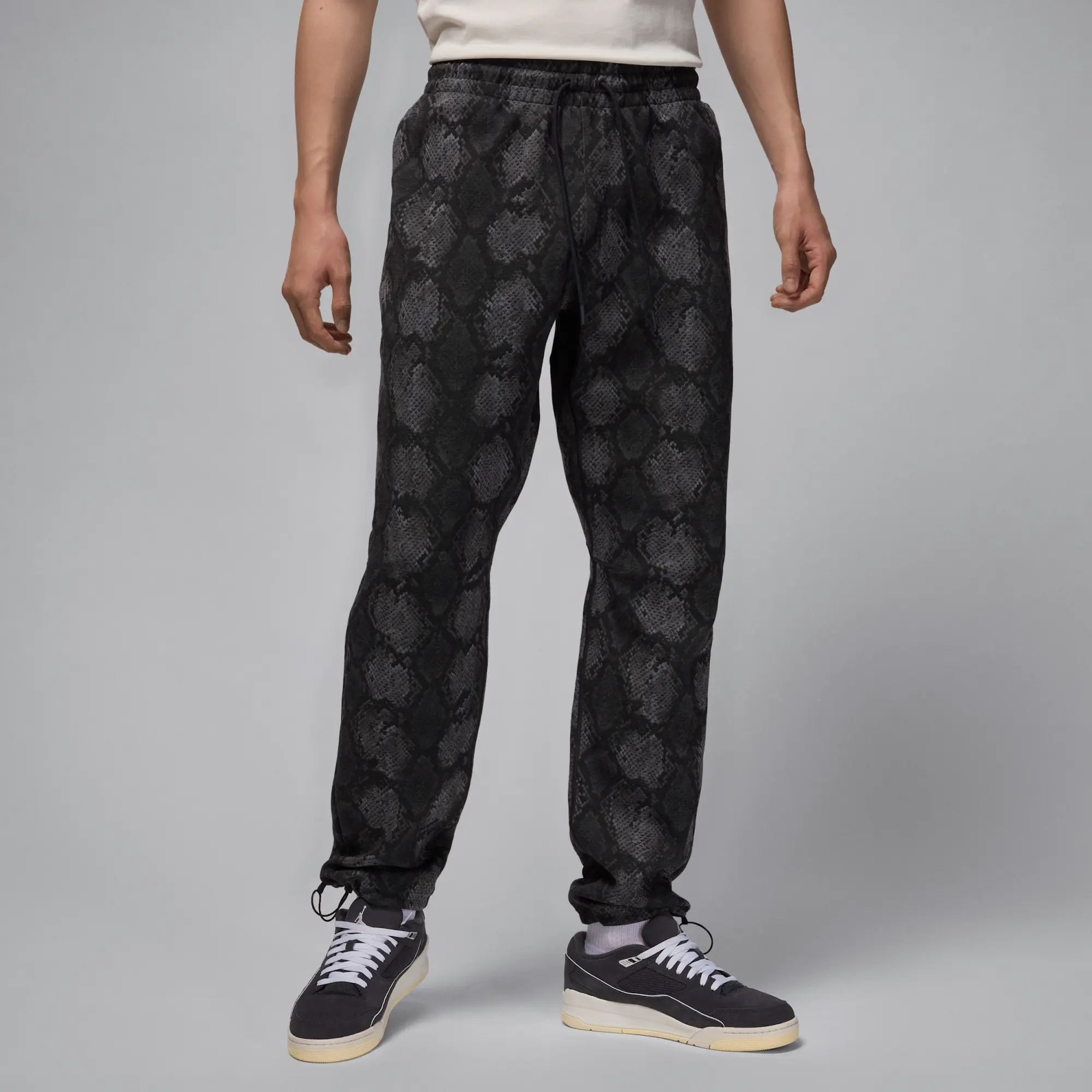 Nike Jordan Sport Hoop Fleece Men's Dri-FIT Printed Trousers - Black - Cotton/Polyester