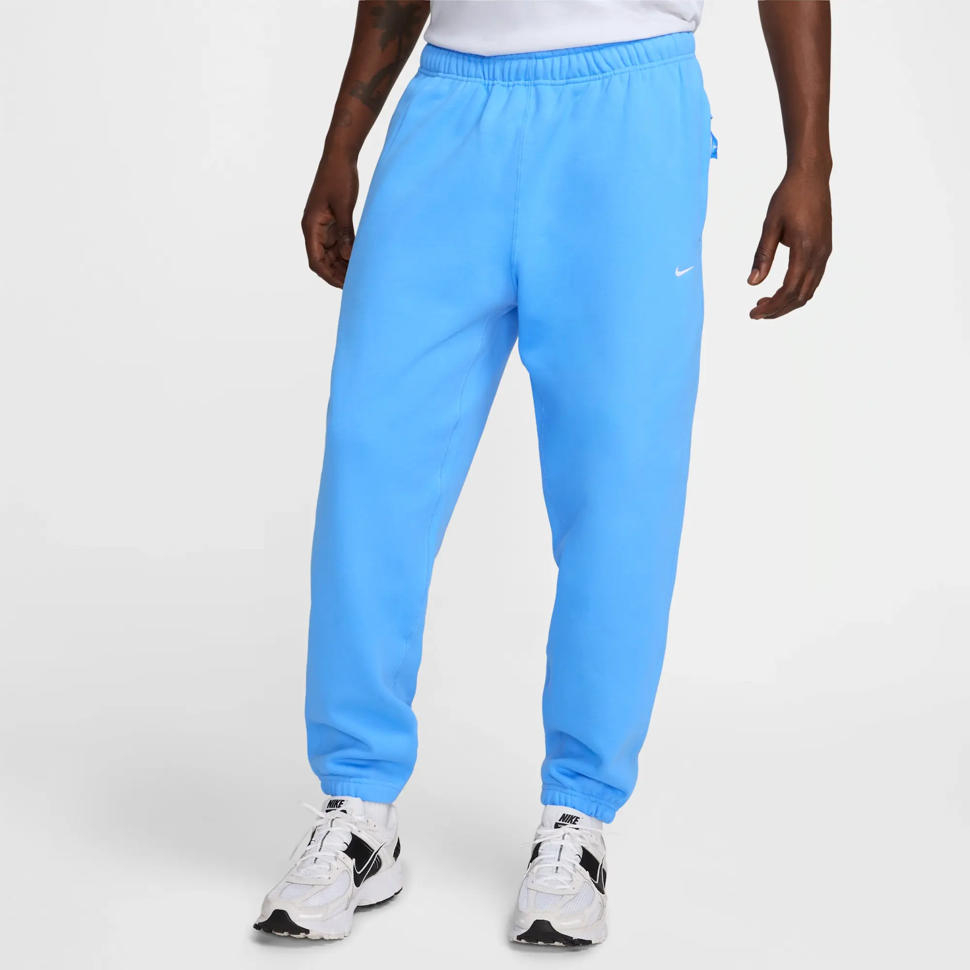 Nike Solo Swoosh Men's Fleece Trousers - Blue - Cotton/Polyester