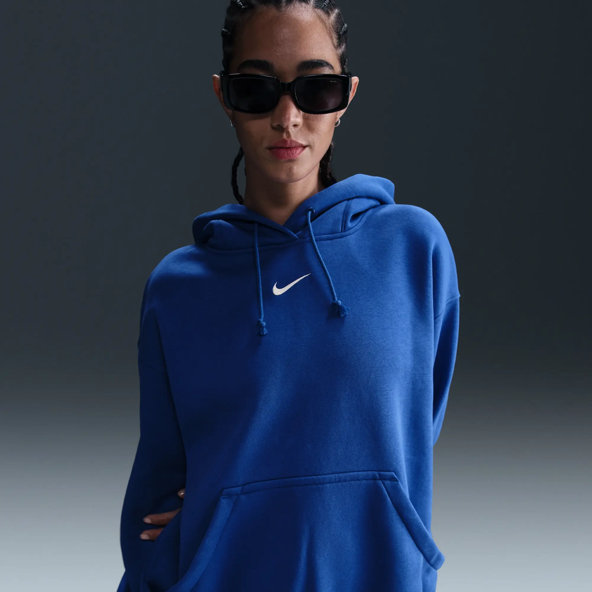 Nike Sportswear Phoenix Fleece Women's Oversized Pullover Hoodie - Blue - Cotton/Polyester