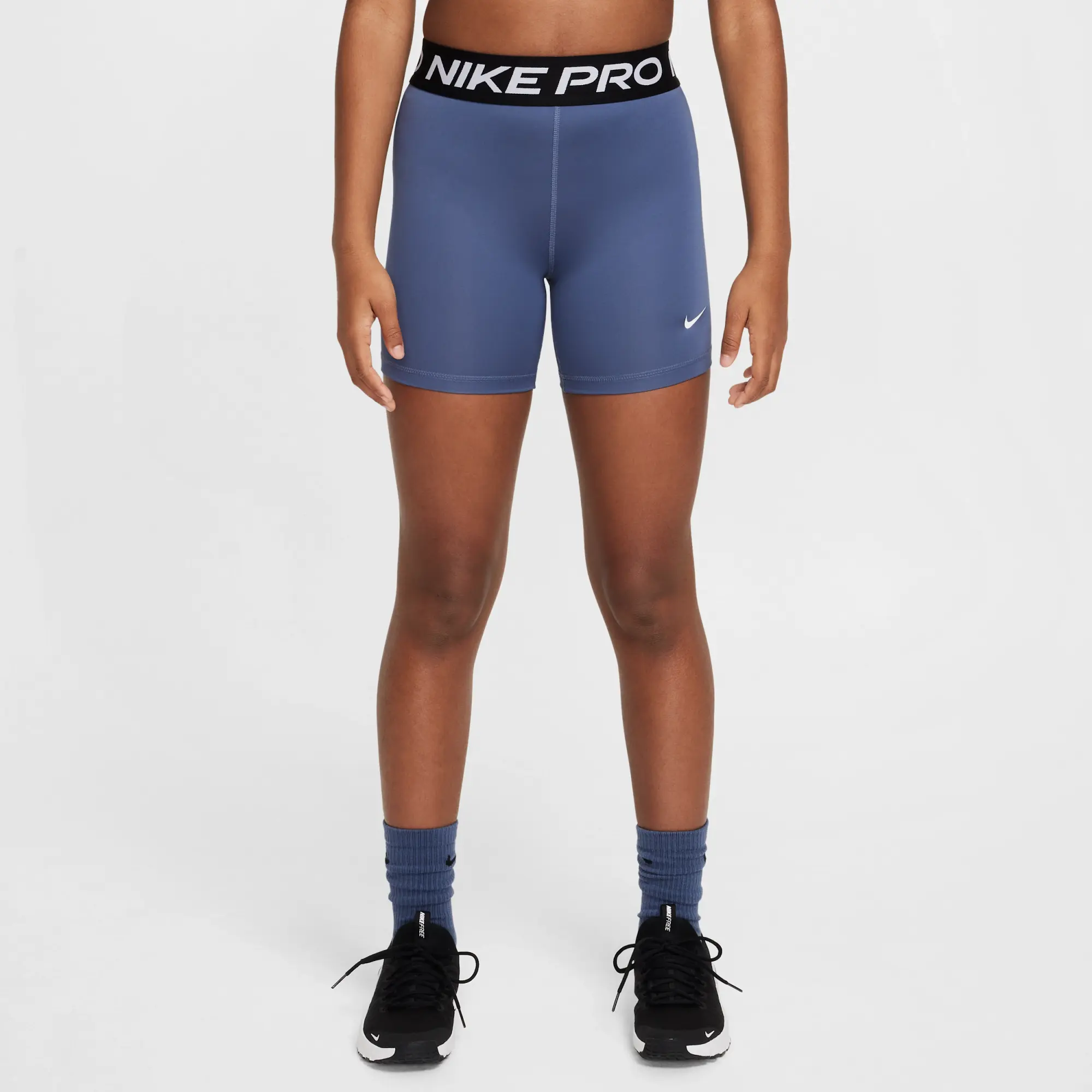 Nike Pro Girls' Shorts - Blue - Polyester/Elastane