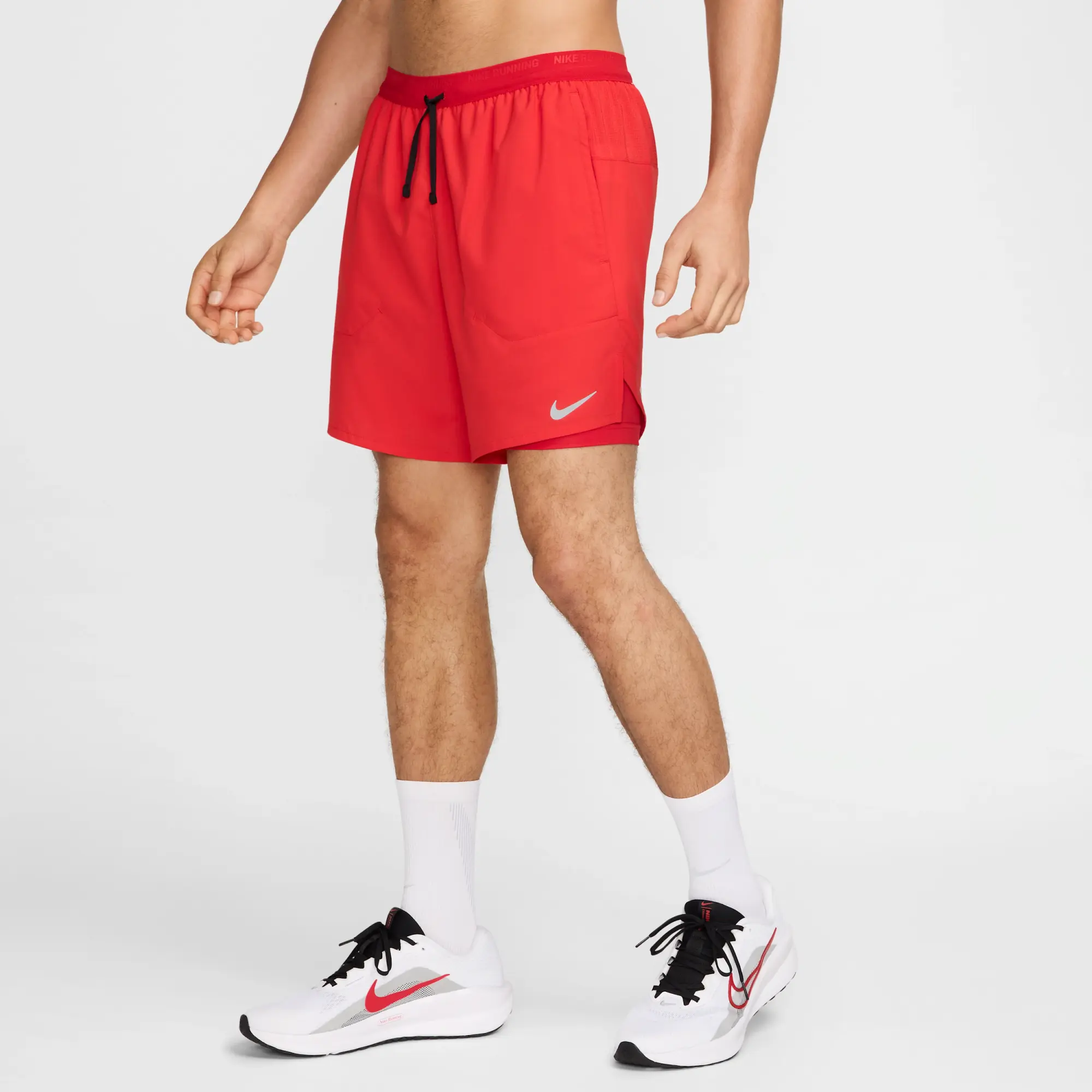 Nike Stride Men's Dri-FIT 18cm (approx.) 2-in-1 Running Shorts - Red - Polyester