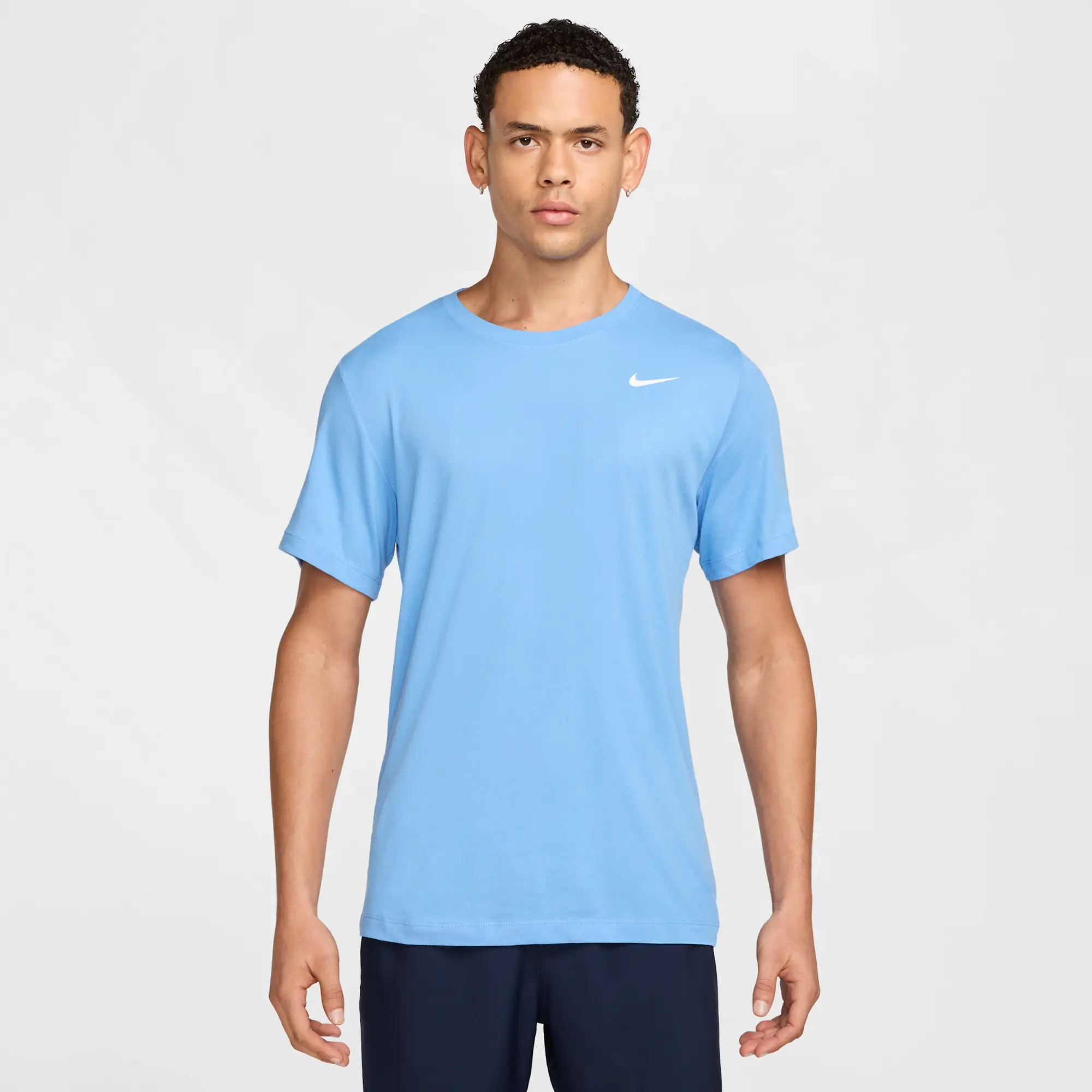 Nike Dri-FIT Men's Fitness T-Shirt - Blue - Cotton/Polyester