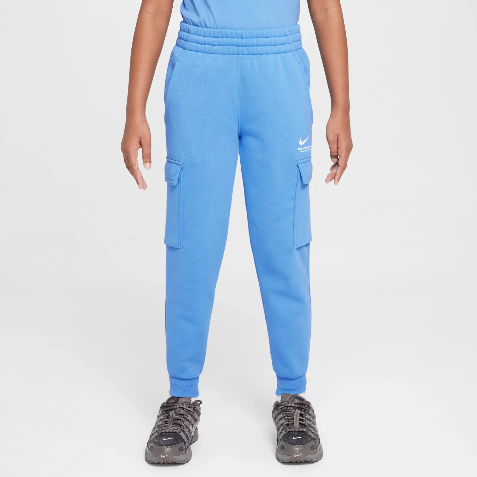 Nike Sportswear Older Kids' Fleece Cargo Trousers - Blue - Cotton/Polyester