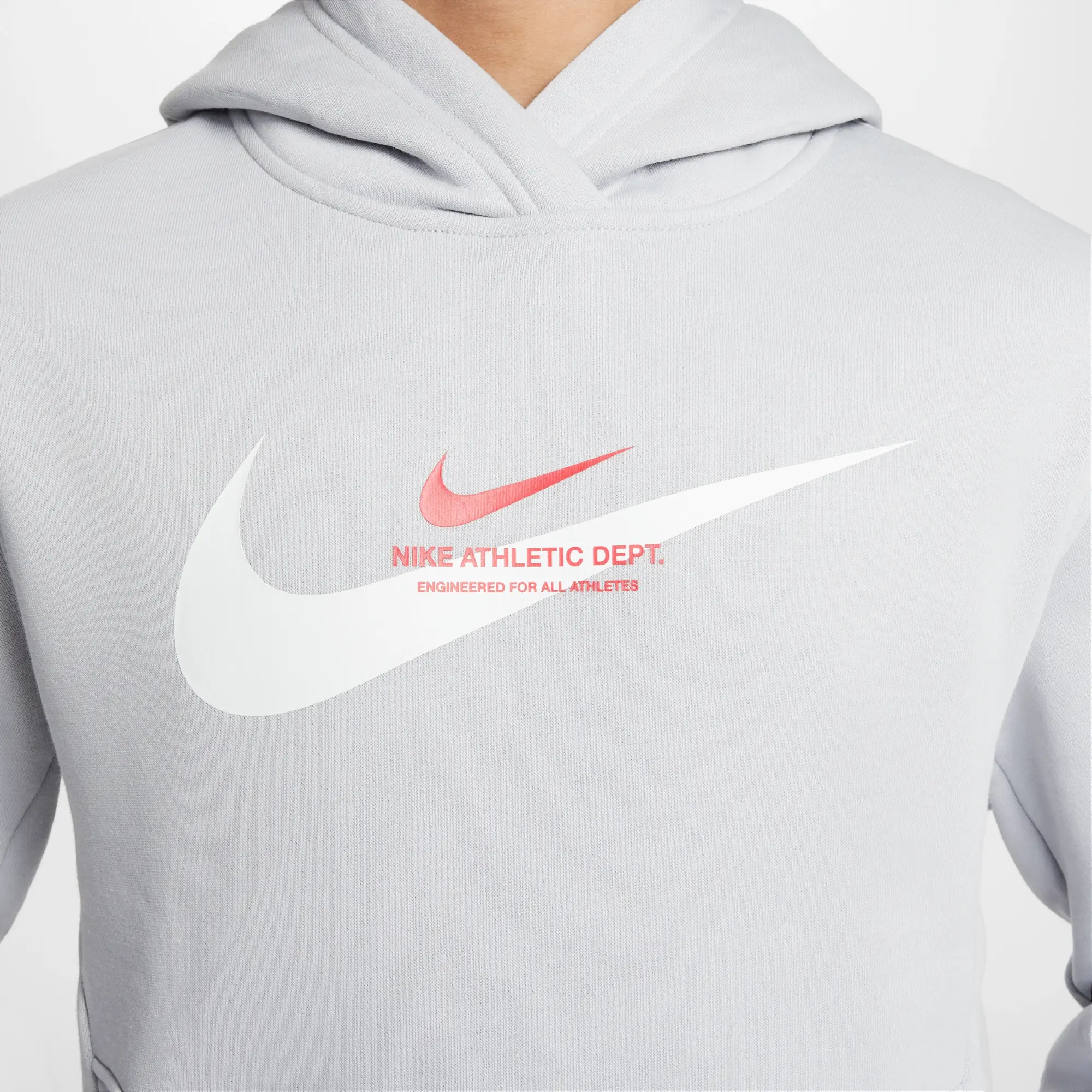 Nike Sportswear Older Kids' Fleece Pullover Hoodie - Grey - Cotton/Polyester