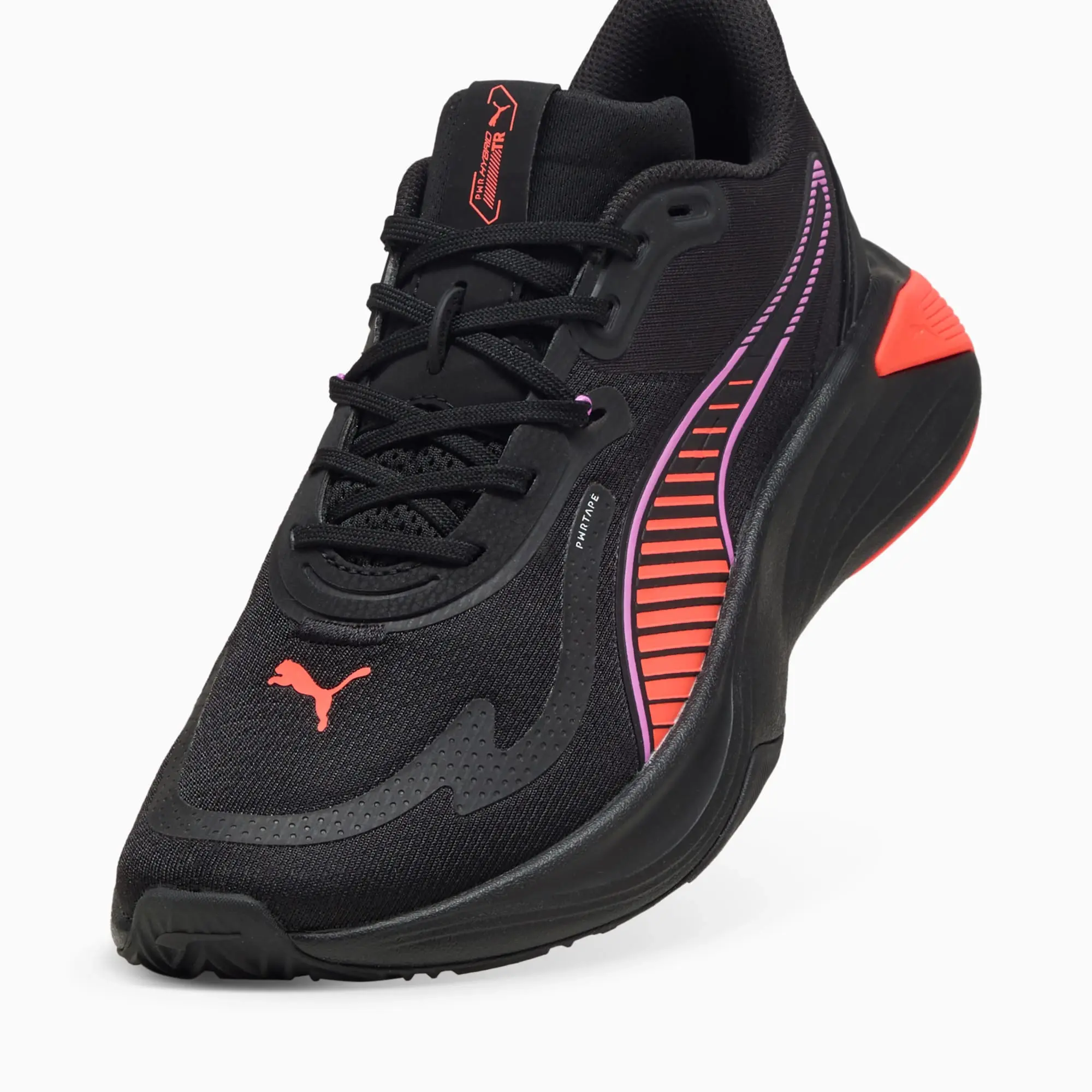 PUMA Pwr Hybrid Training Shoes, Black/Glowing Red/Pure Magenta