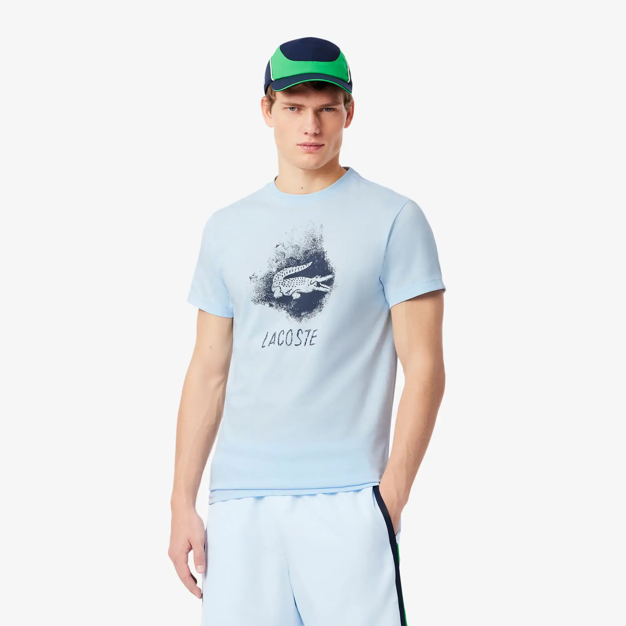 Lacoste Ultra Dry Graphic Sport T-shirt - Light Blue